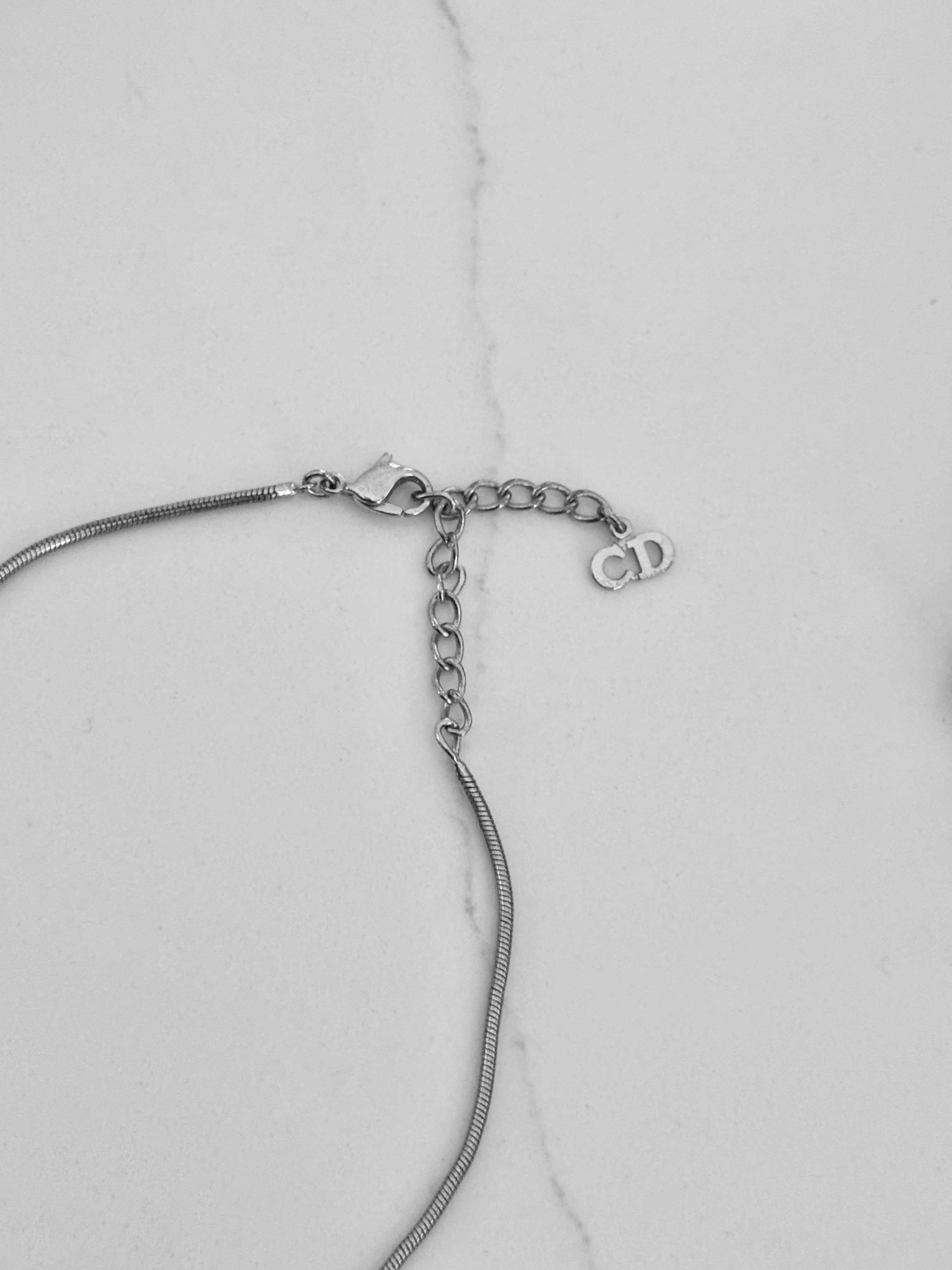 Christian Dior Name Plate Spell-Out Necklace