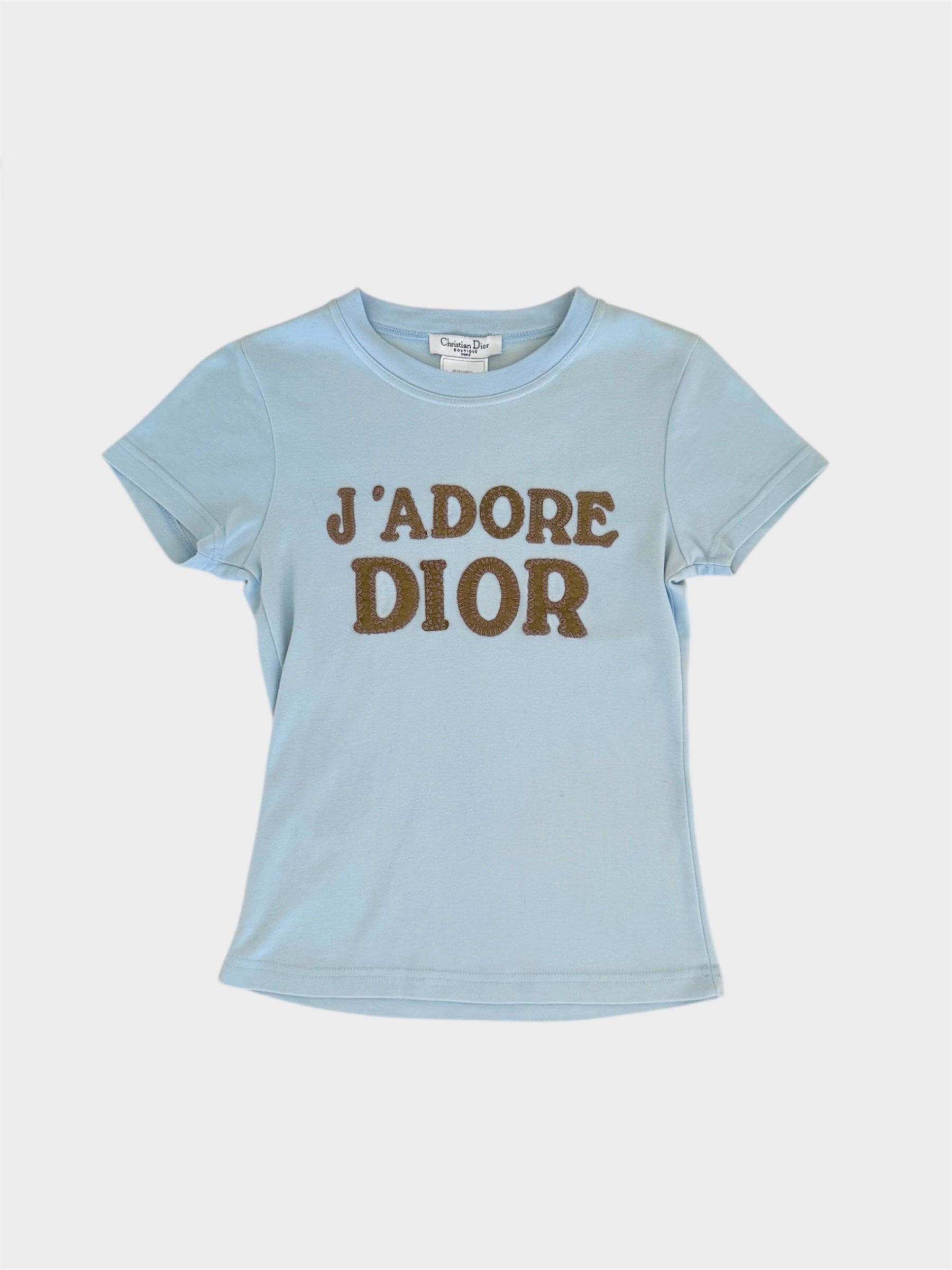 Christian Dior Embroidered Leather "J'adore Dior" Top