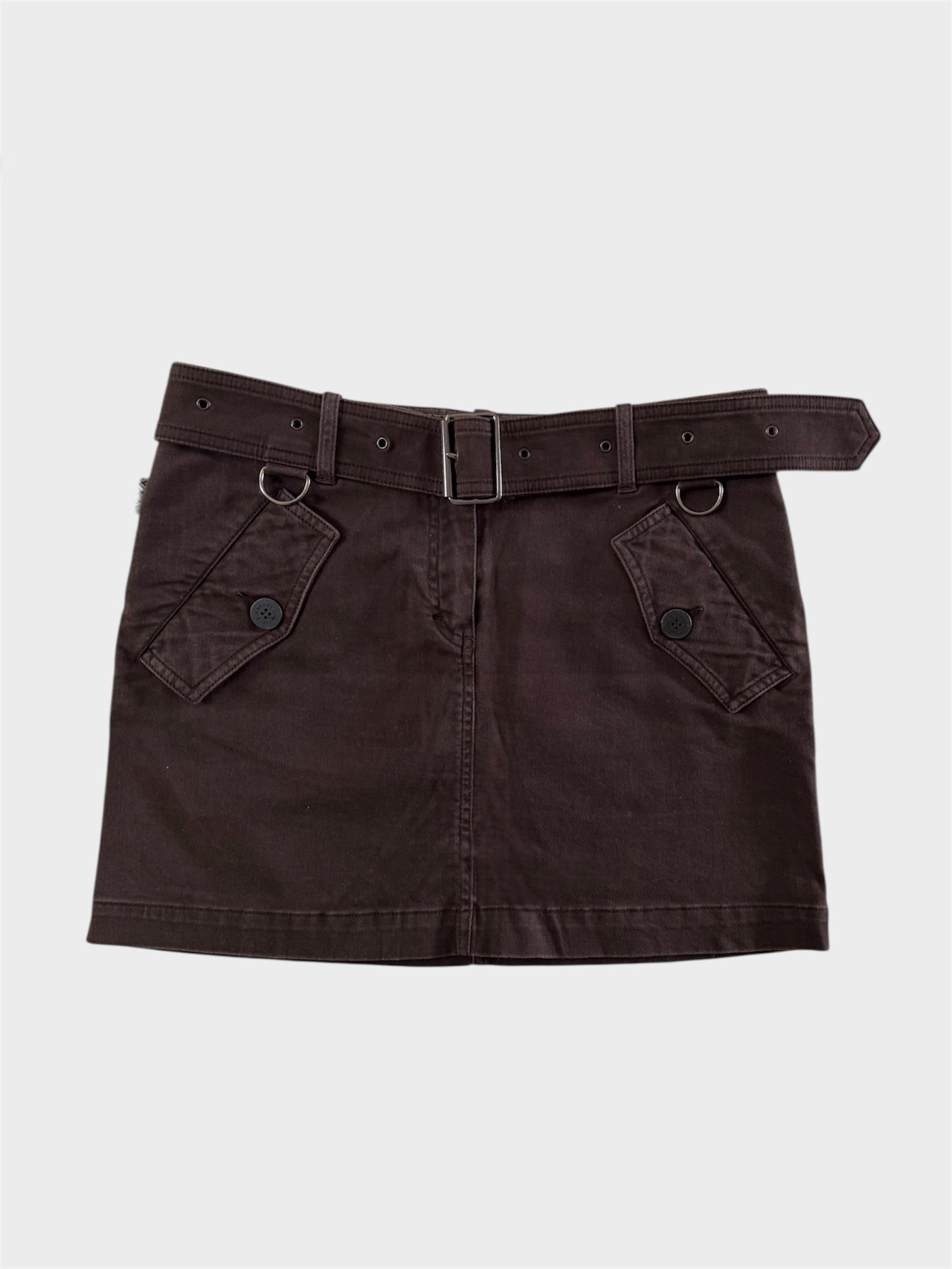 Burberry Cargo Utility Belted Mini Skirt
