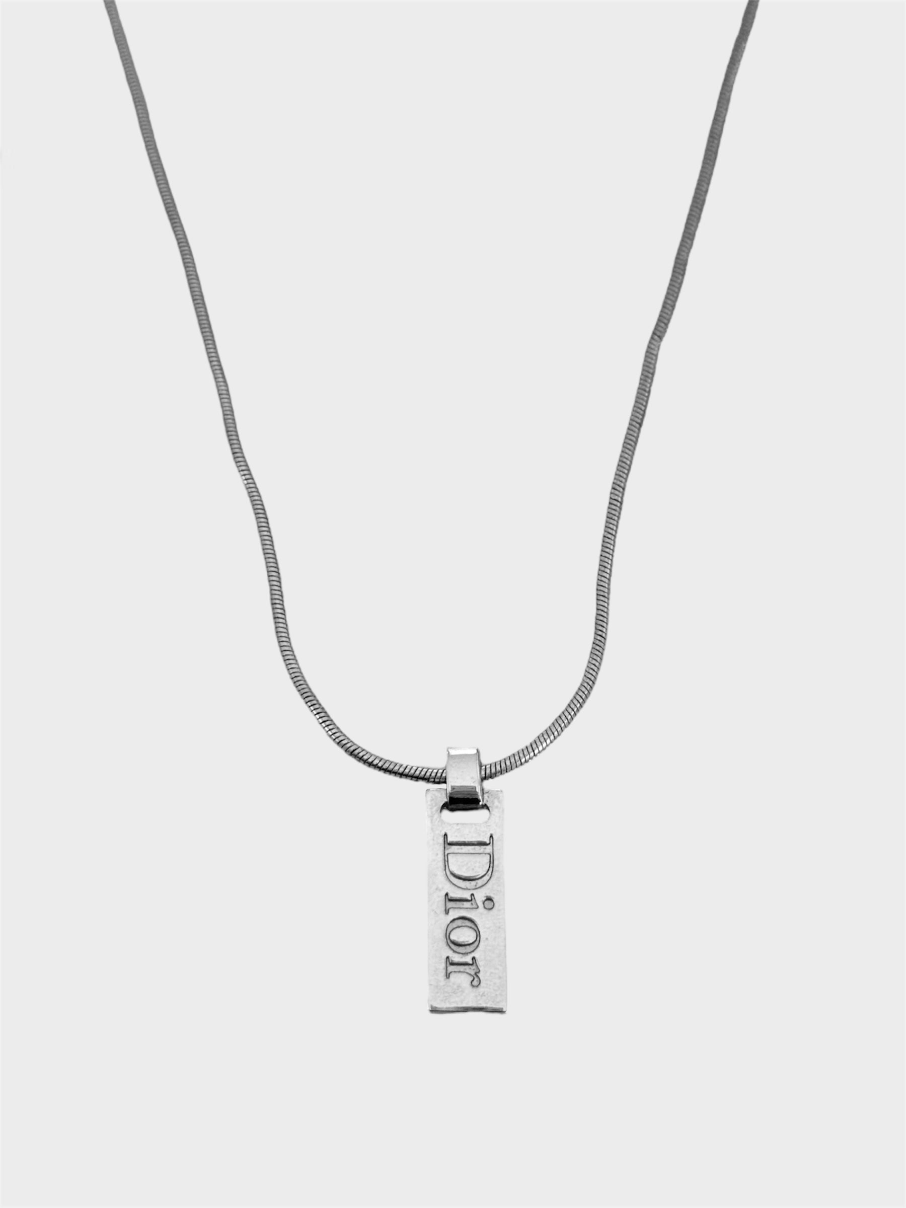 Christian Dior Name Plate Spell-Out Necklace