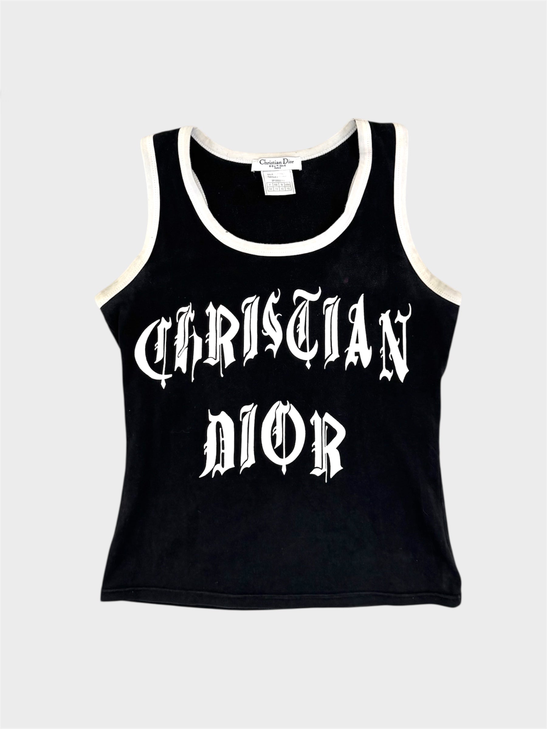 Christian Dior John Galliano Gothic Printed Vest Top