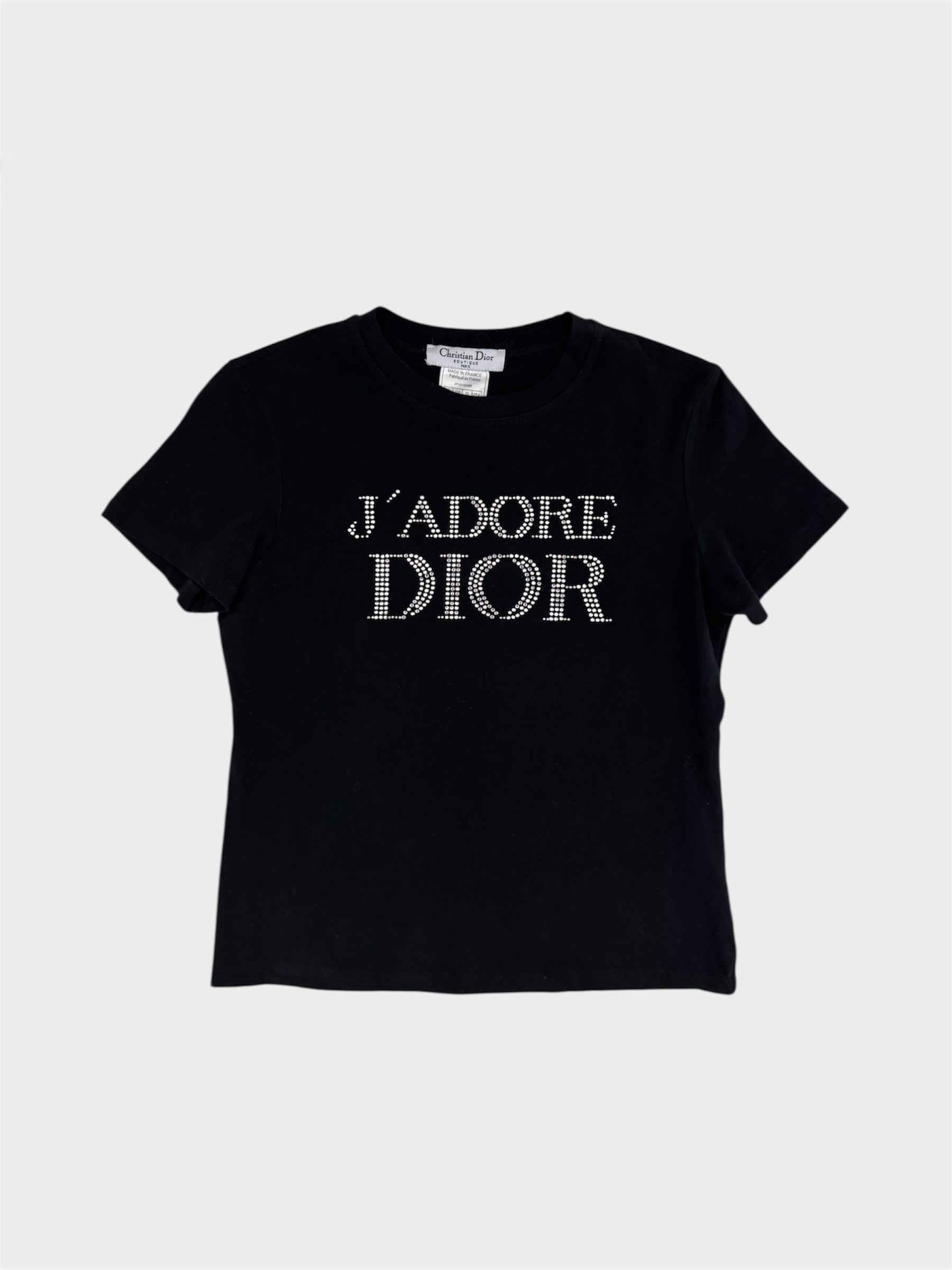 Christian Dior “J’adore Dior” Diamanté Rhinestone Embossed Top