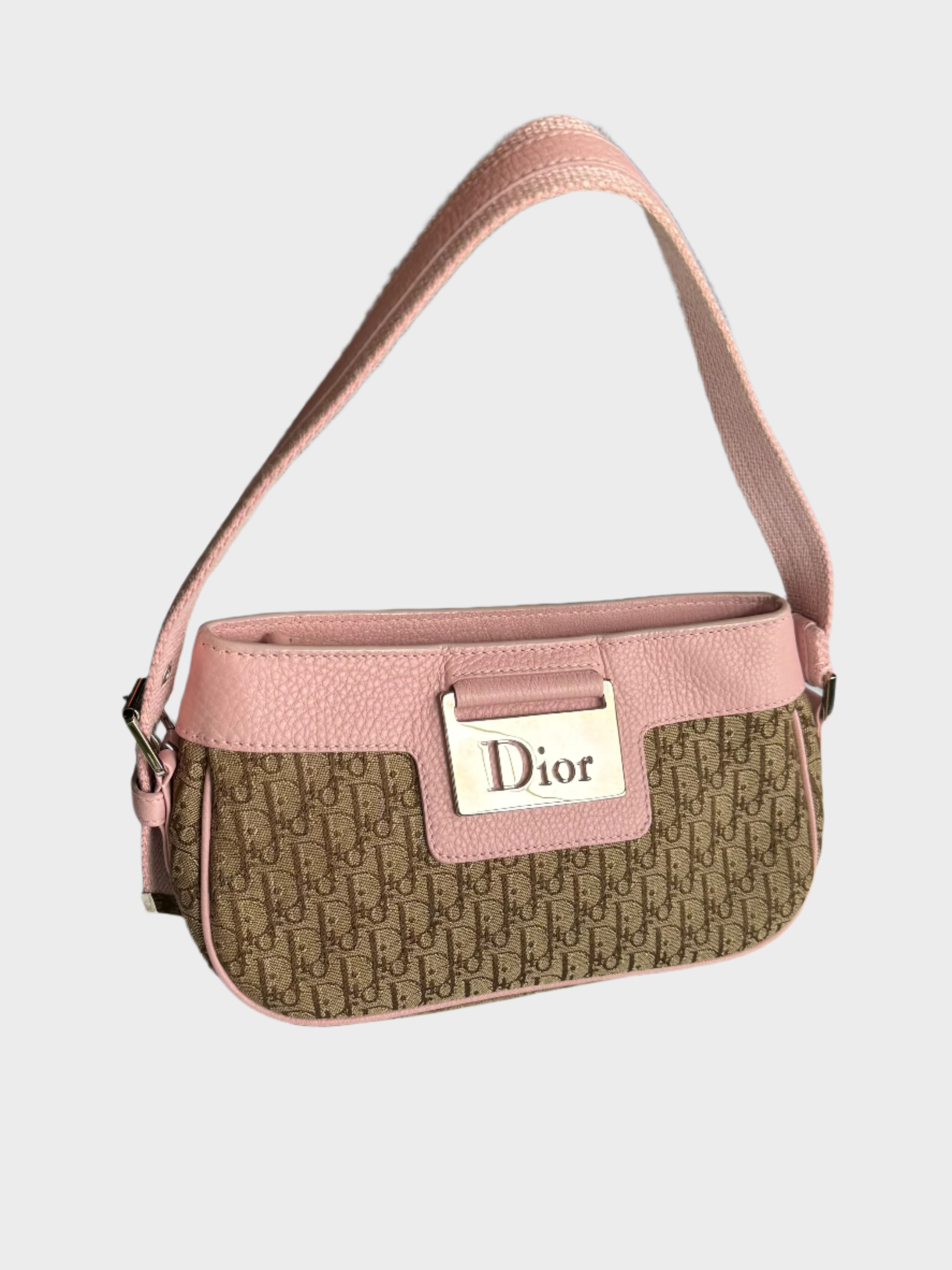 Christian Dior Pink Monogram Columbus Shoulder Bag