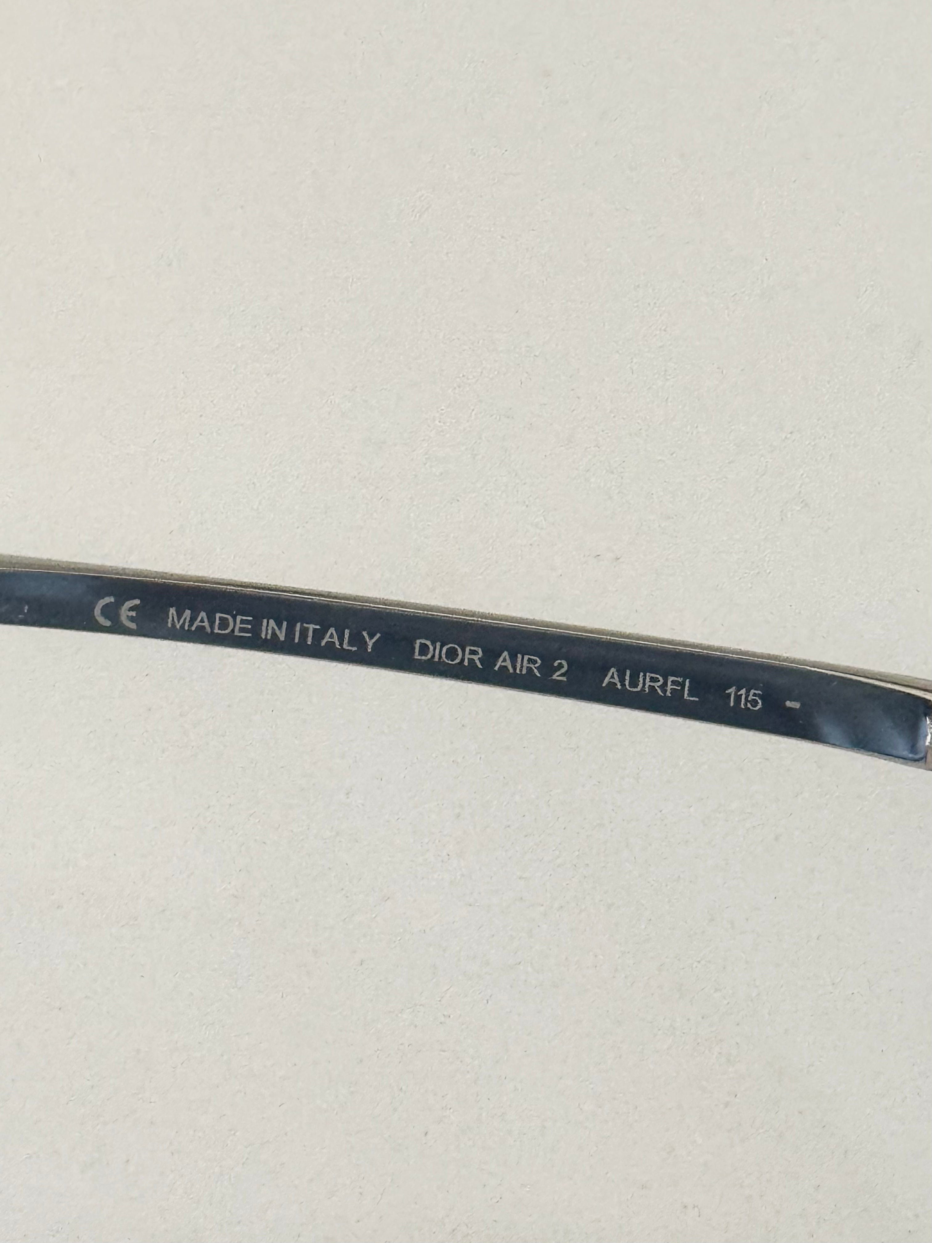 Christian Dior "Air 2" Aviator Rimless Sunglasses