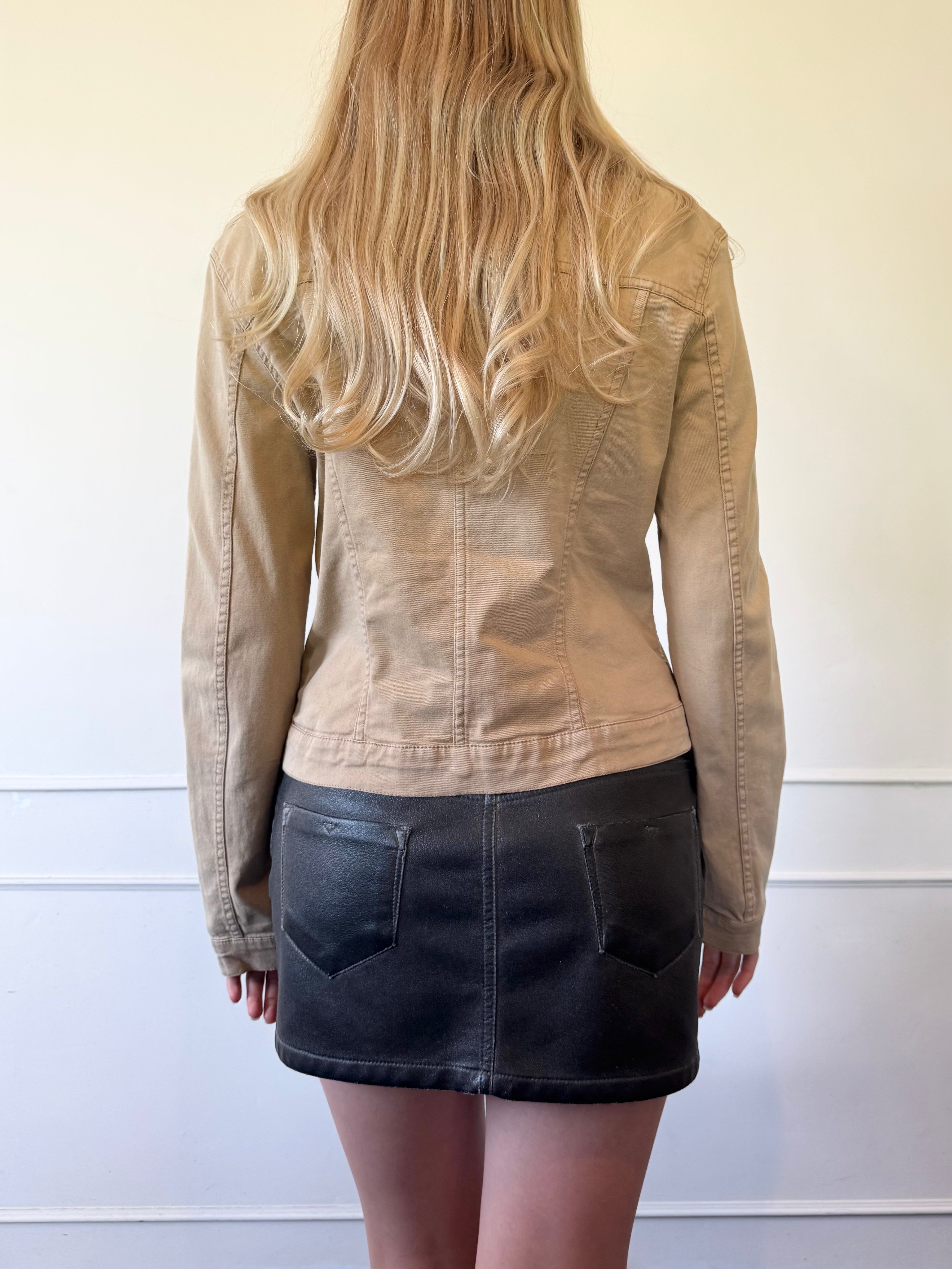 Dolce and Gabbana Beige Zip-Up Jacket