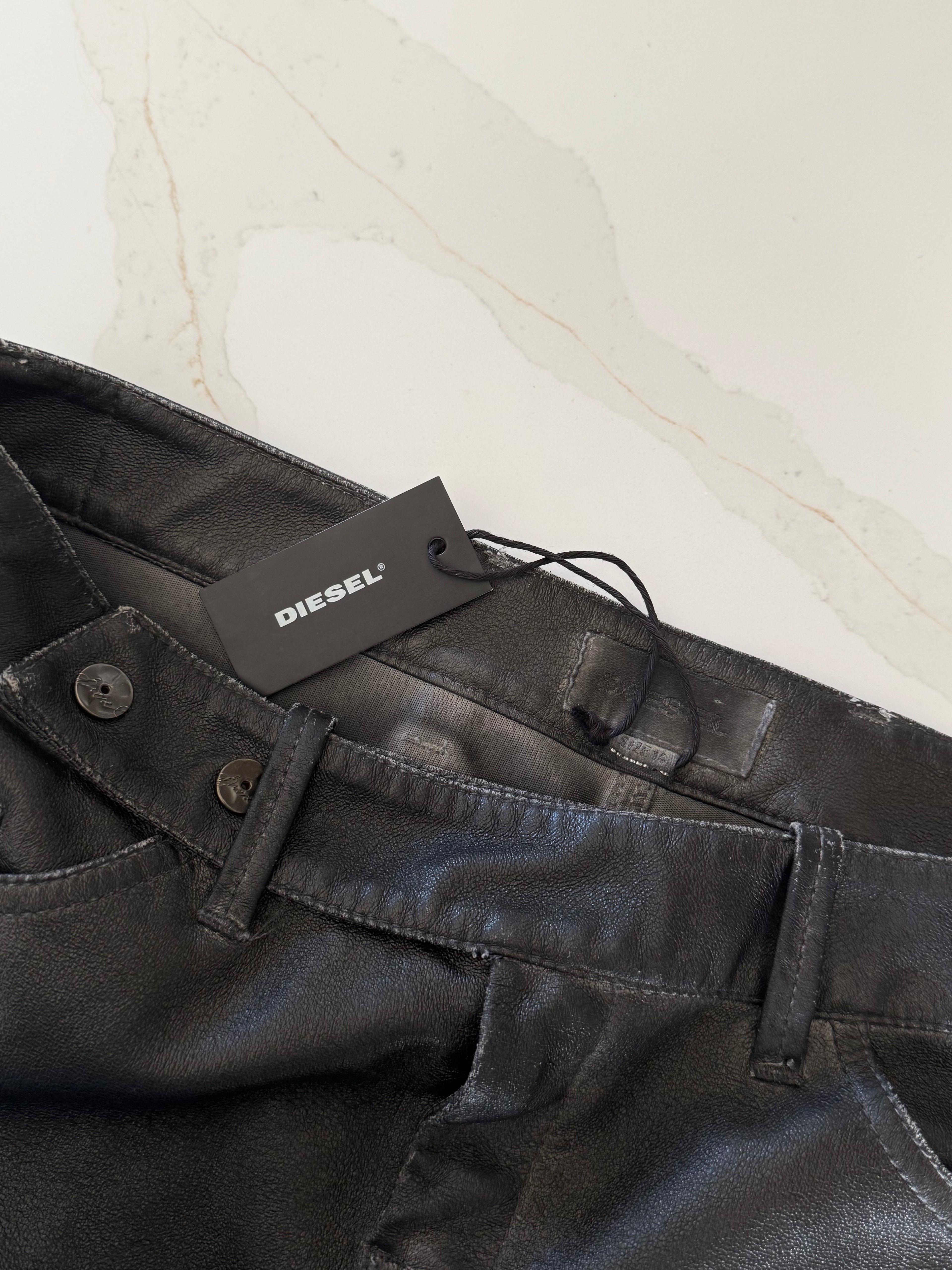 Diesel Leather Effect Mini Skirt