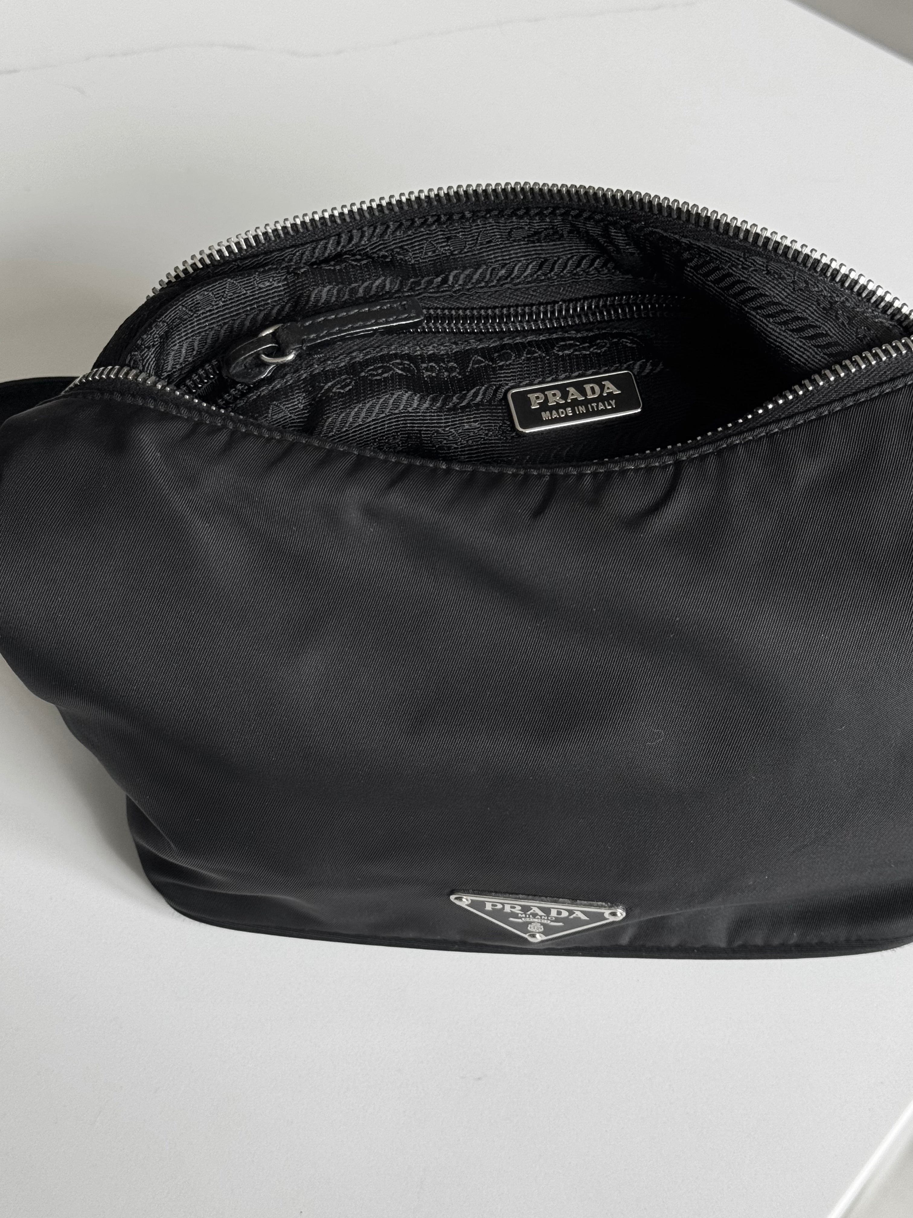 Prada Nylon Semitracolla Nappa Shoulder Bag