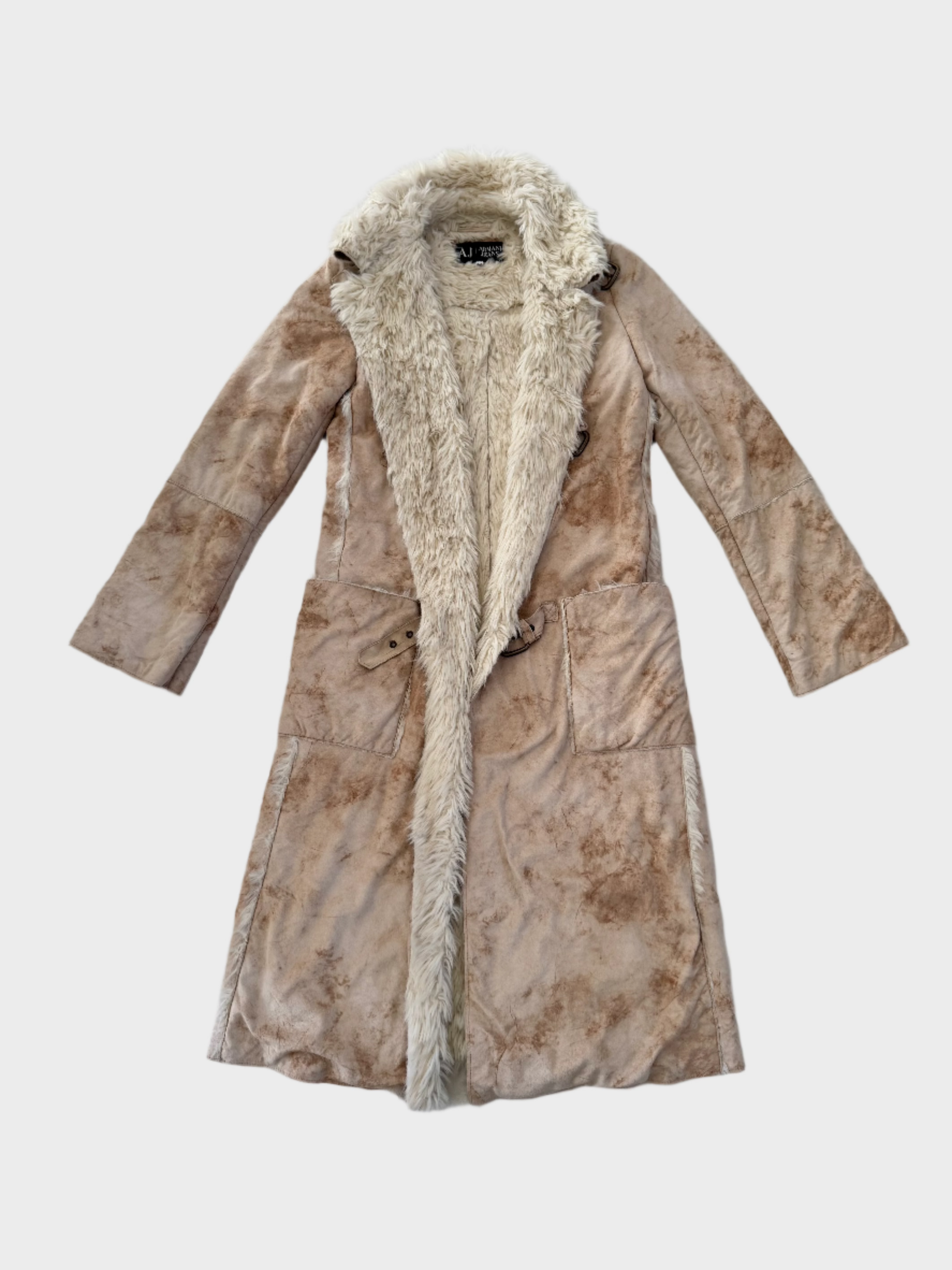 Armani Jeans Afghan Faux Fur Long Coat