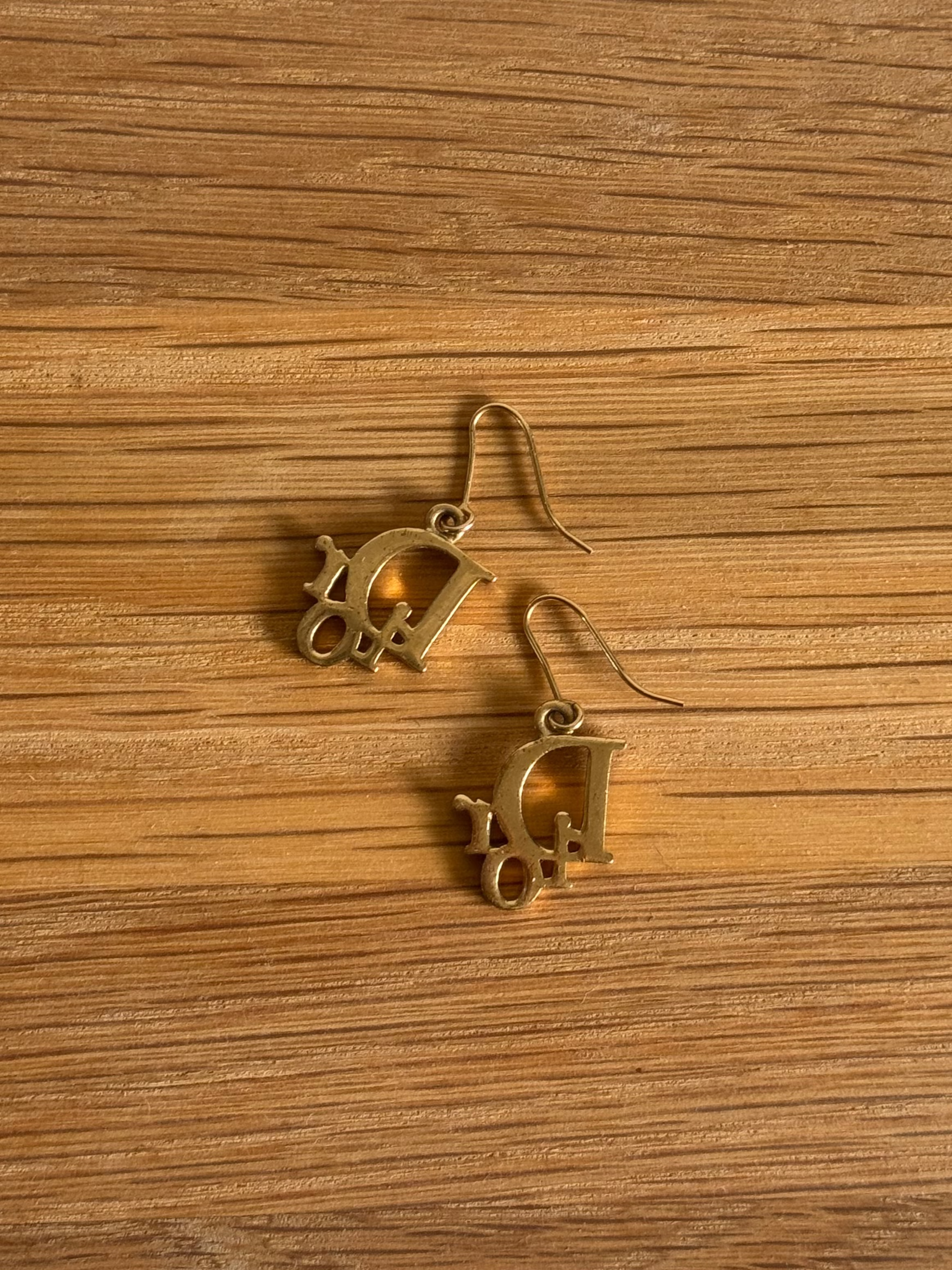 Christian Dior Gold-Plated Crystal Drop Earrings