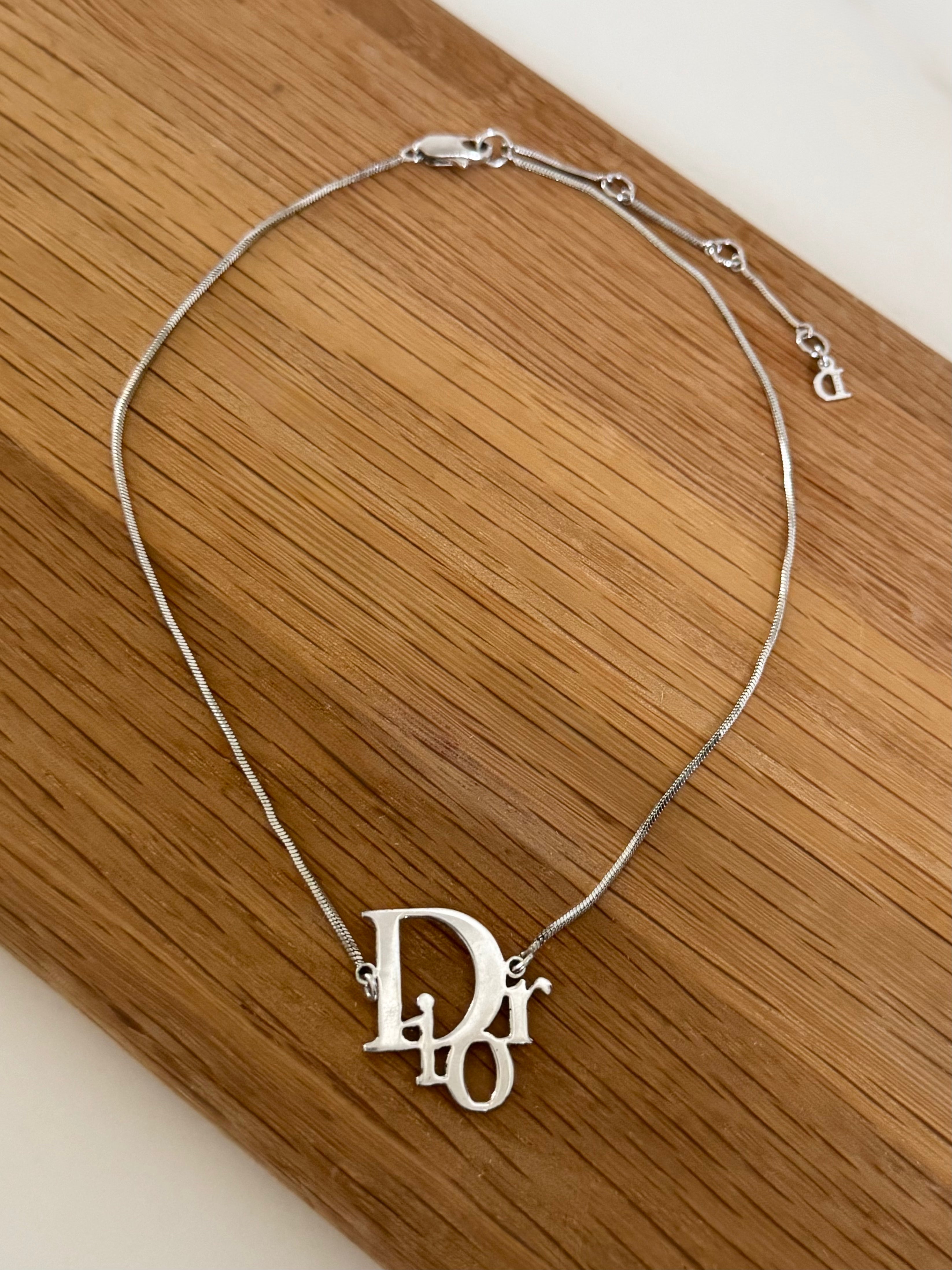 Christian Dior Monogram Silver Choker Necklace