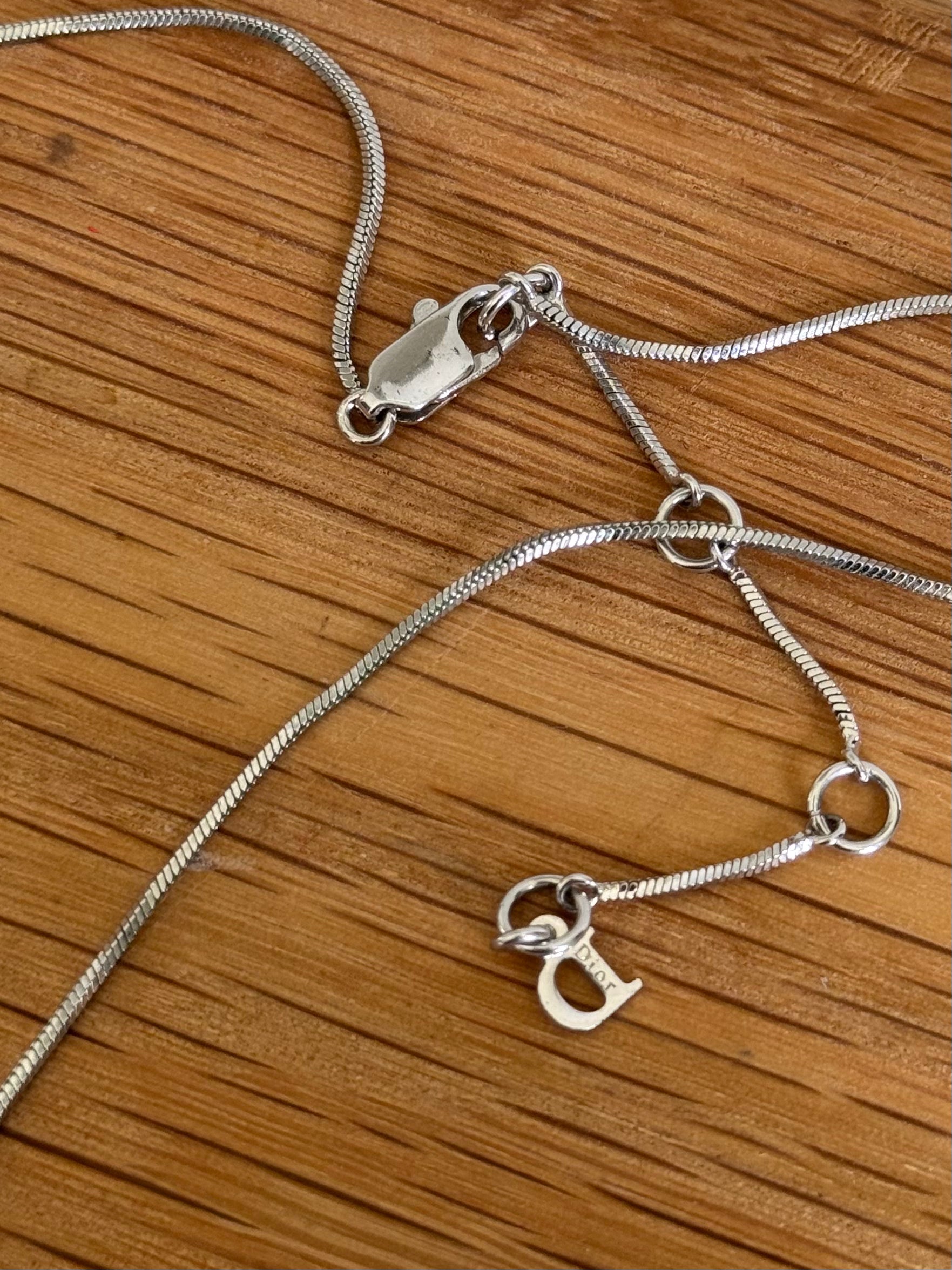 Christian Dior Monogram Silver Choker Necklace