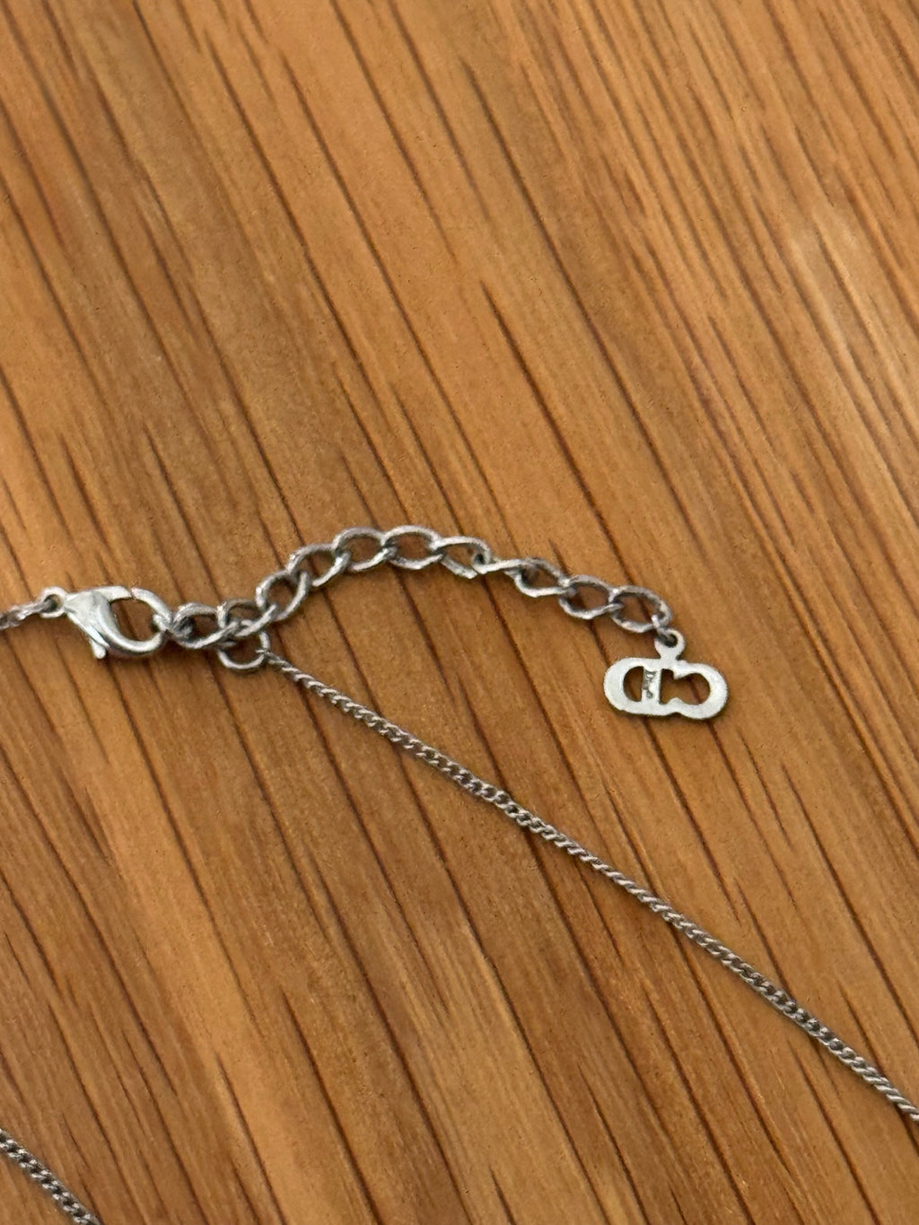 Christian Dior Silver Padlock Pendant Necklace