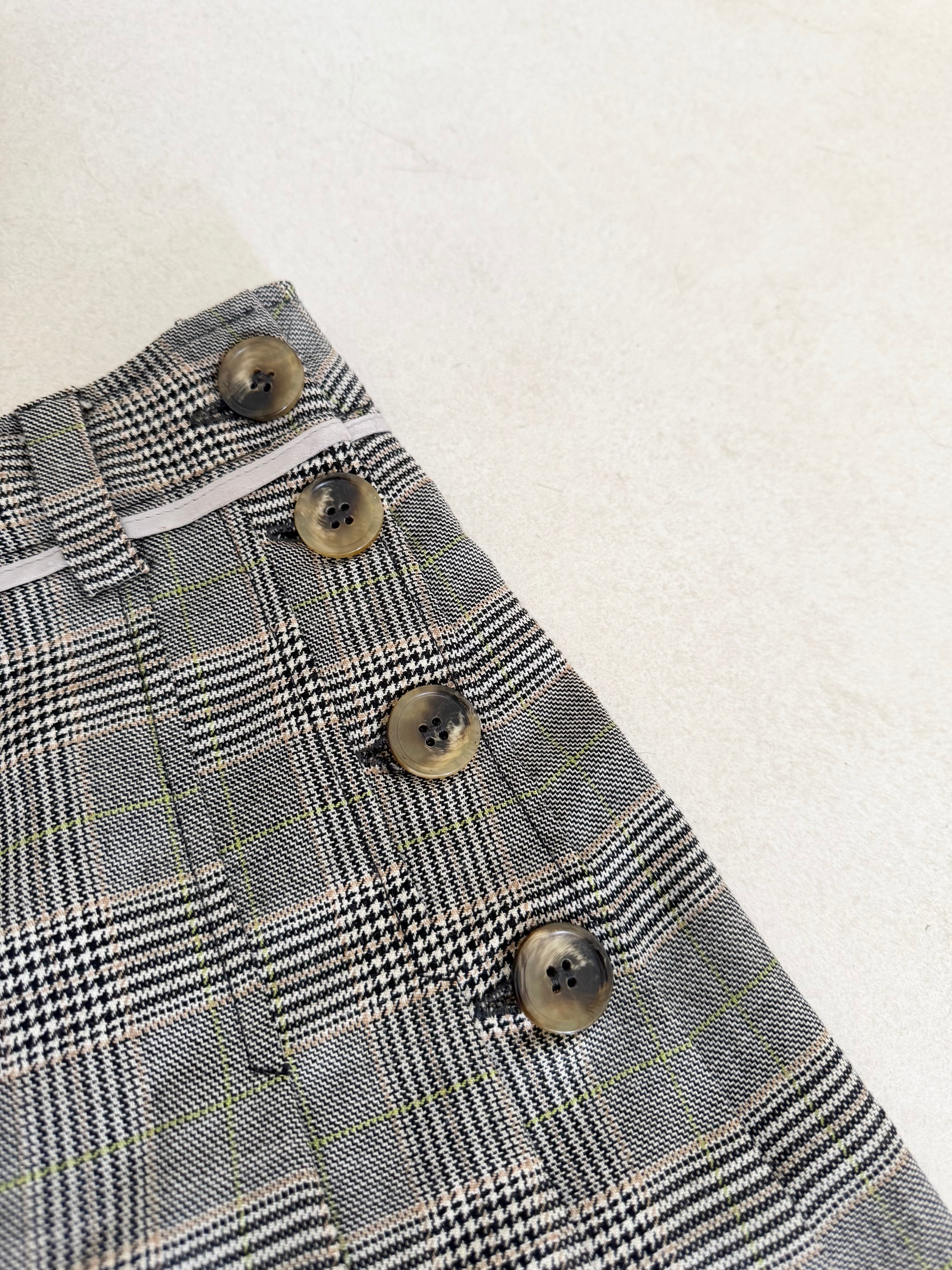 Dolce and Gabbana Plaid Pleated Mini Skirt