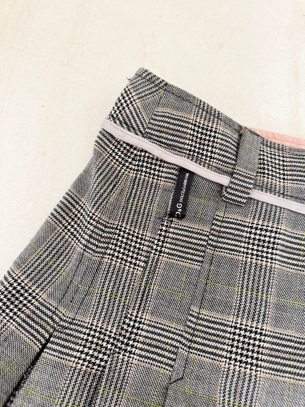 Dolce and Gabbana Plaid Pleated Mini Skirt