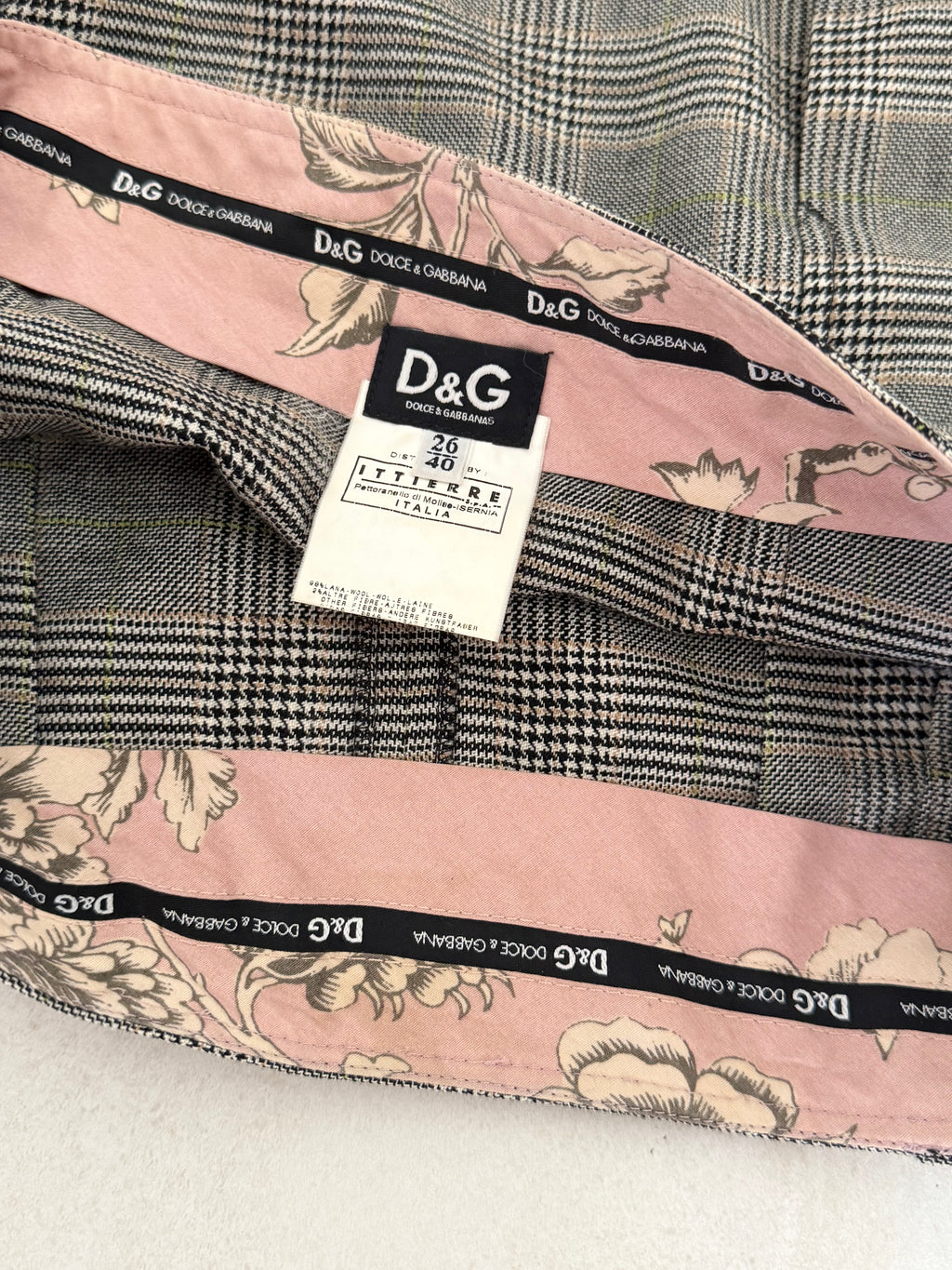 Dolce and Gabbana Plaid Pleated Mini Skirt