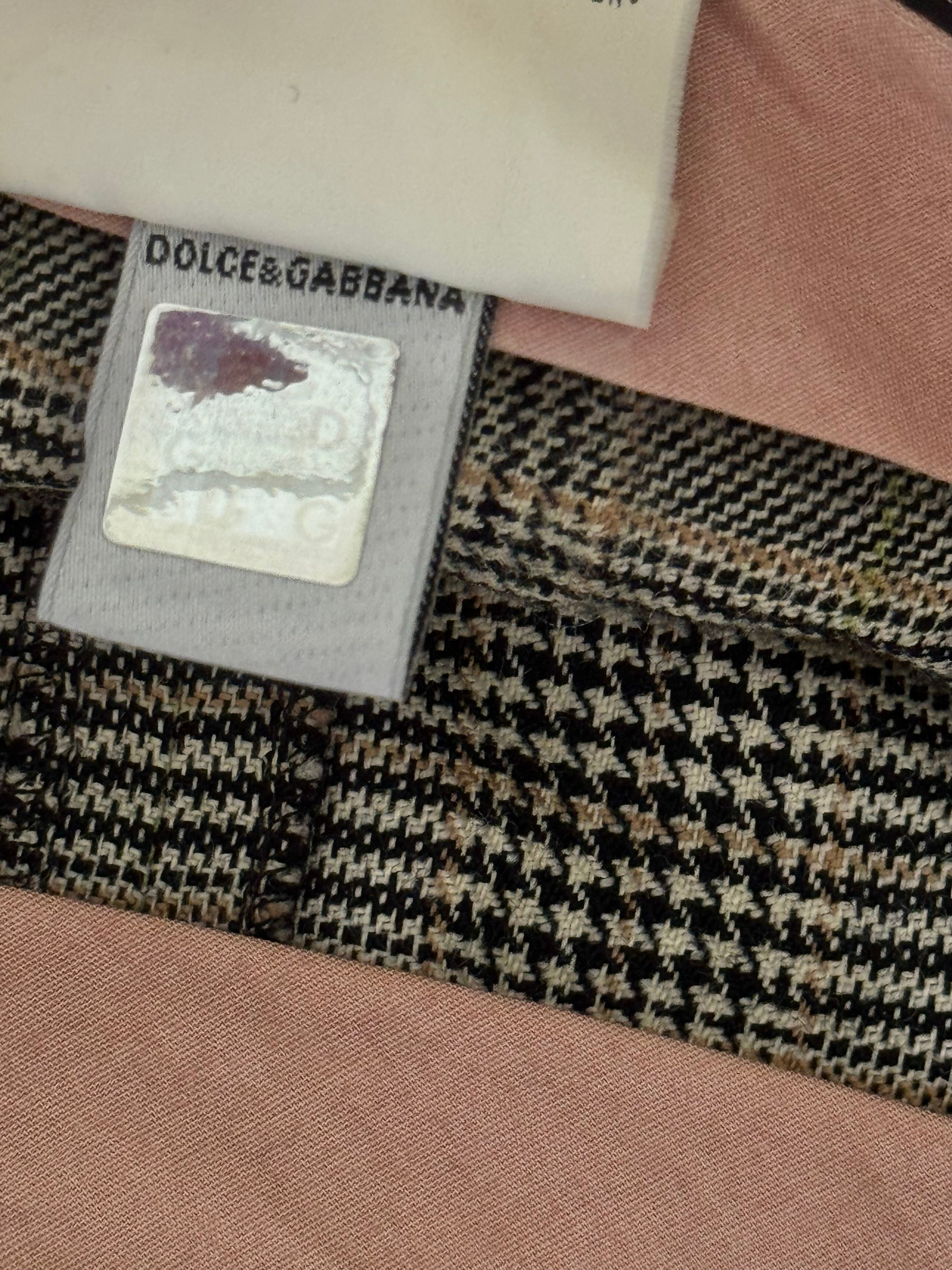 Dolce and Gabbana Plaid Pleated Mini Skirt