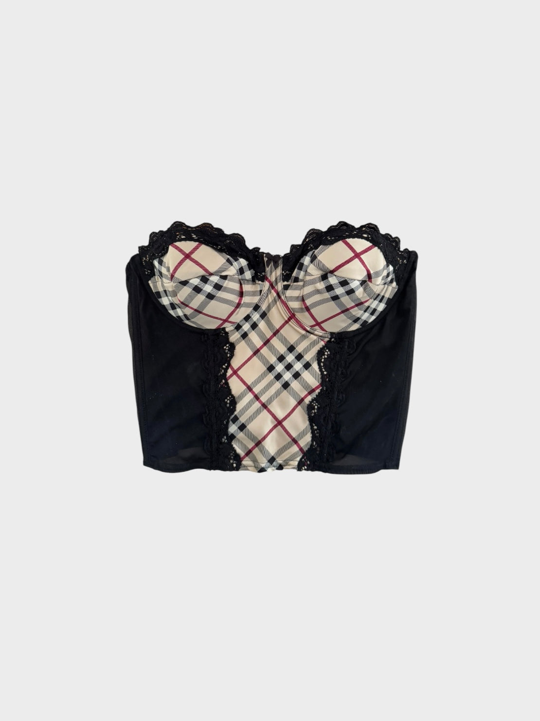 Burberry Nova Check Bandeau Corset Top