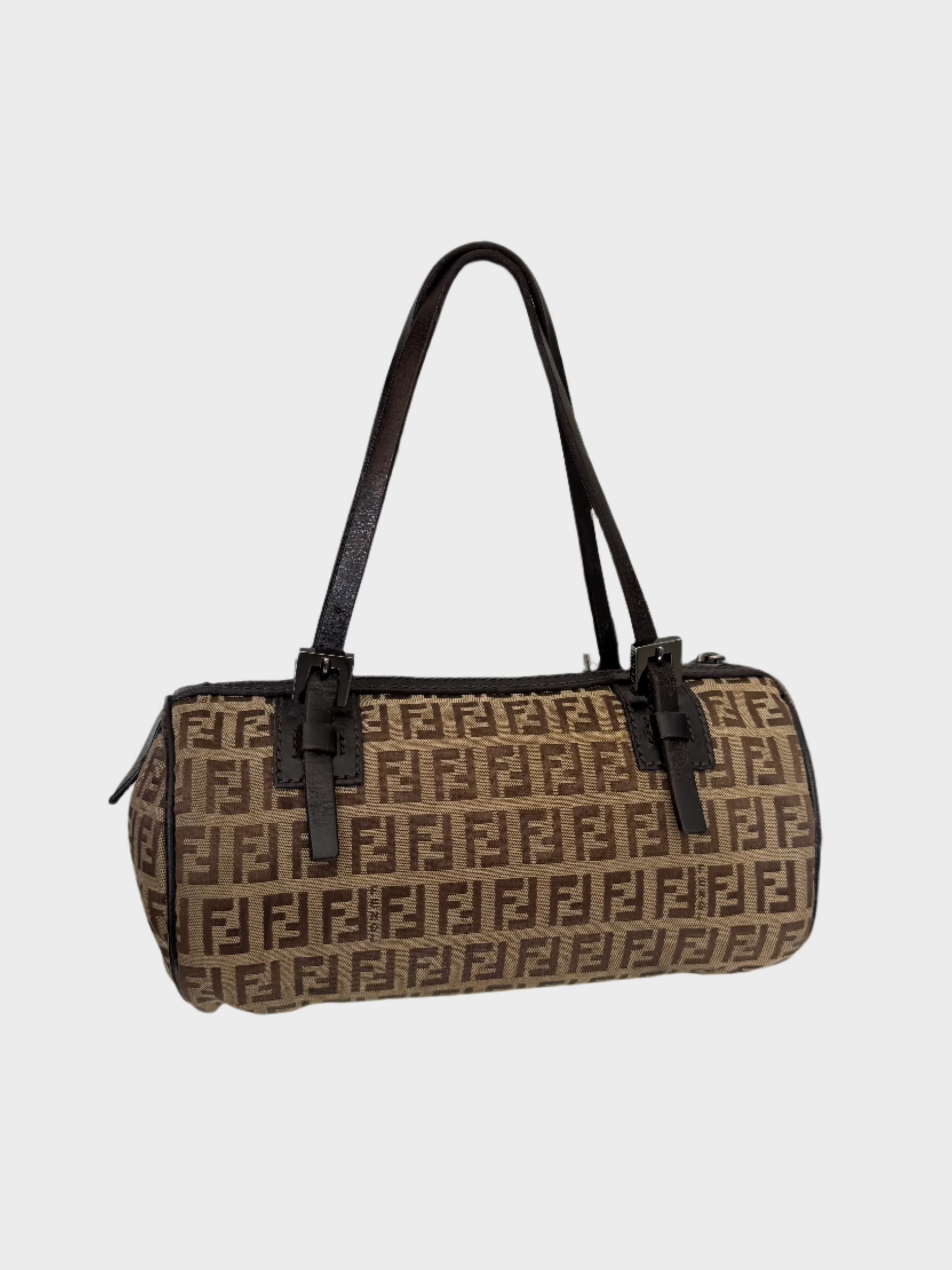 Fendi Monogram Zucca Print Barrel Bag