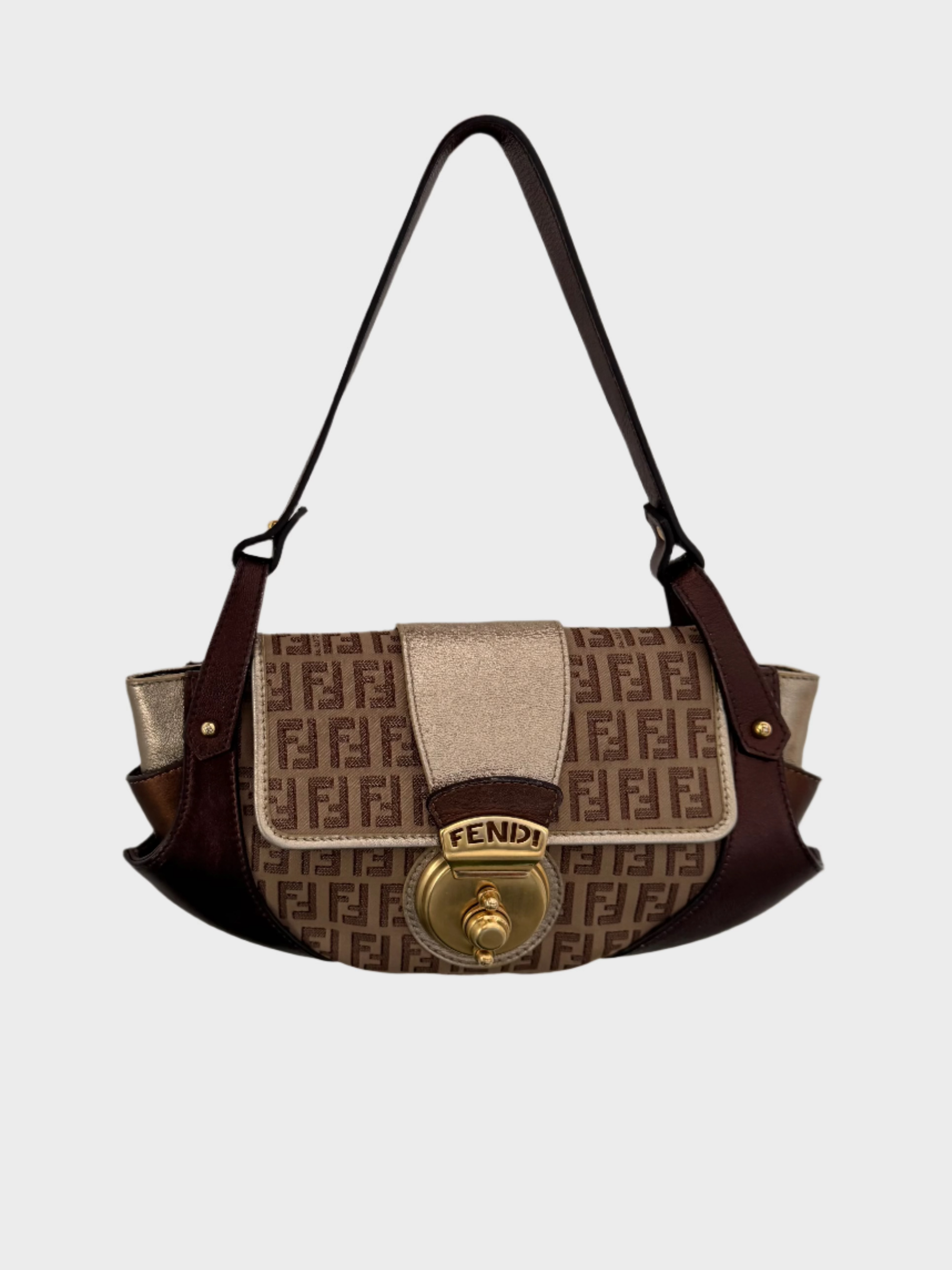 Fendi Metallic Zucchino Shoulder Bag