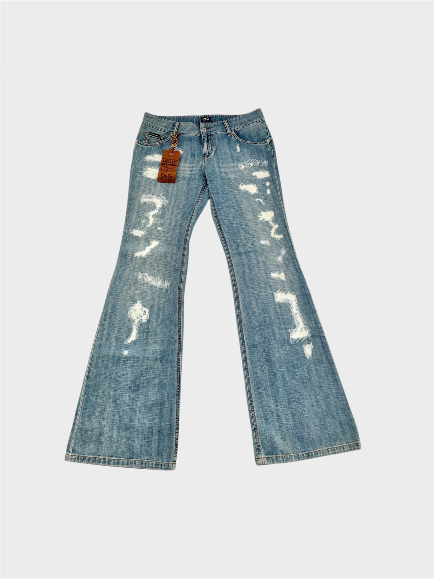 Dolce and Gabbana "Hotty" Low Rise Flared Distressed Jeans