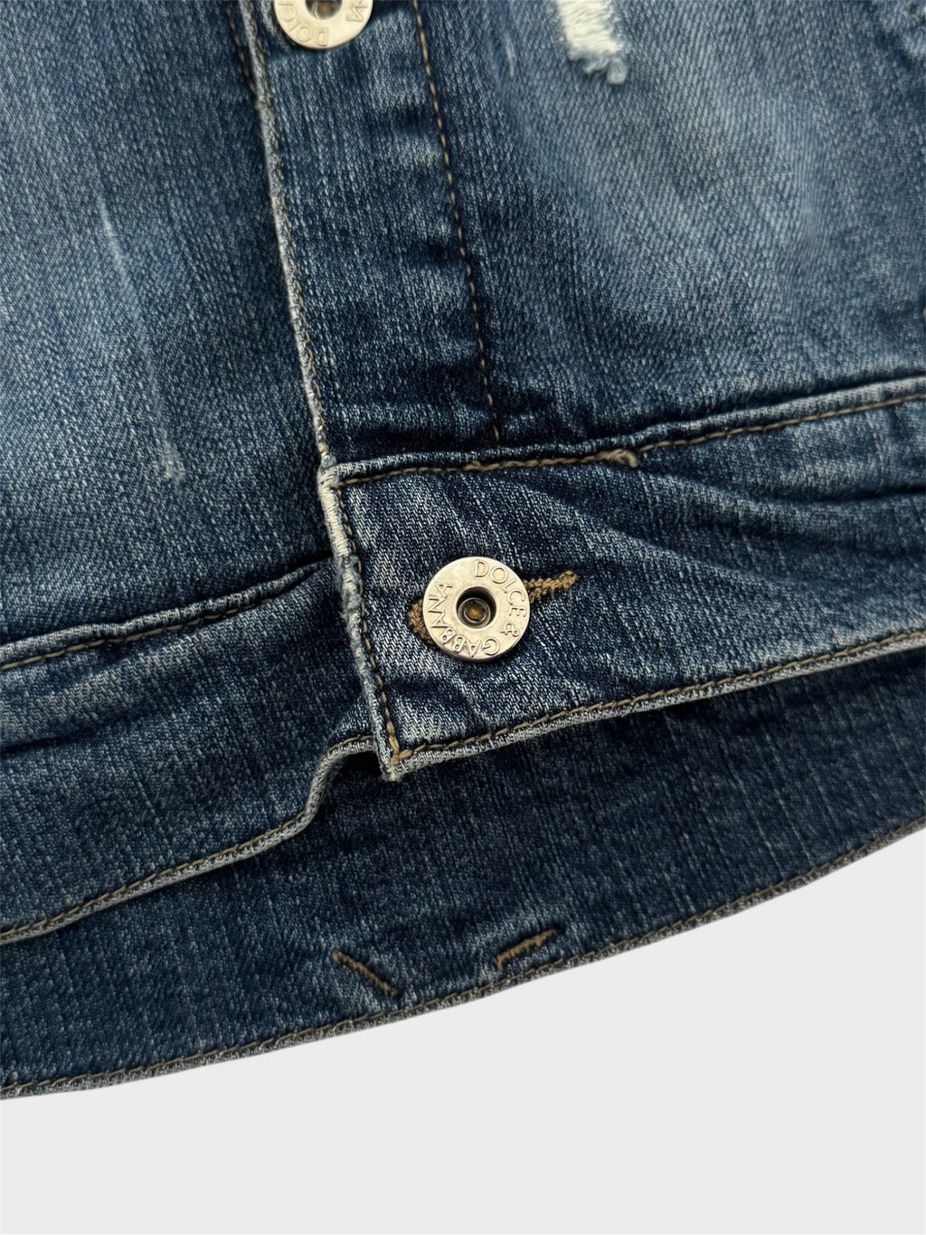 Dolce and Gabbana Diamanté Embossed Denim Jacket
