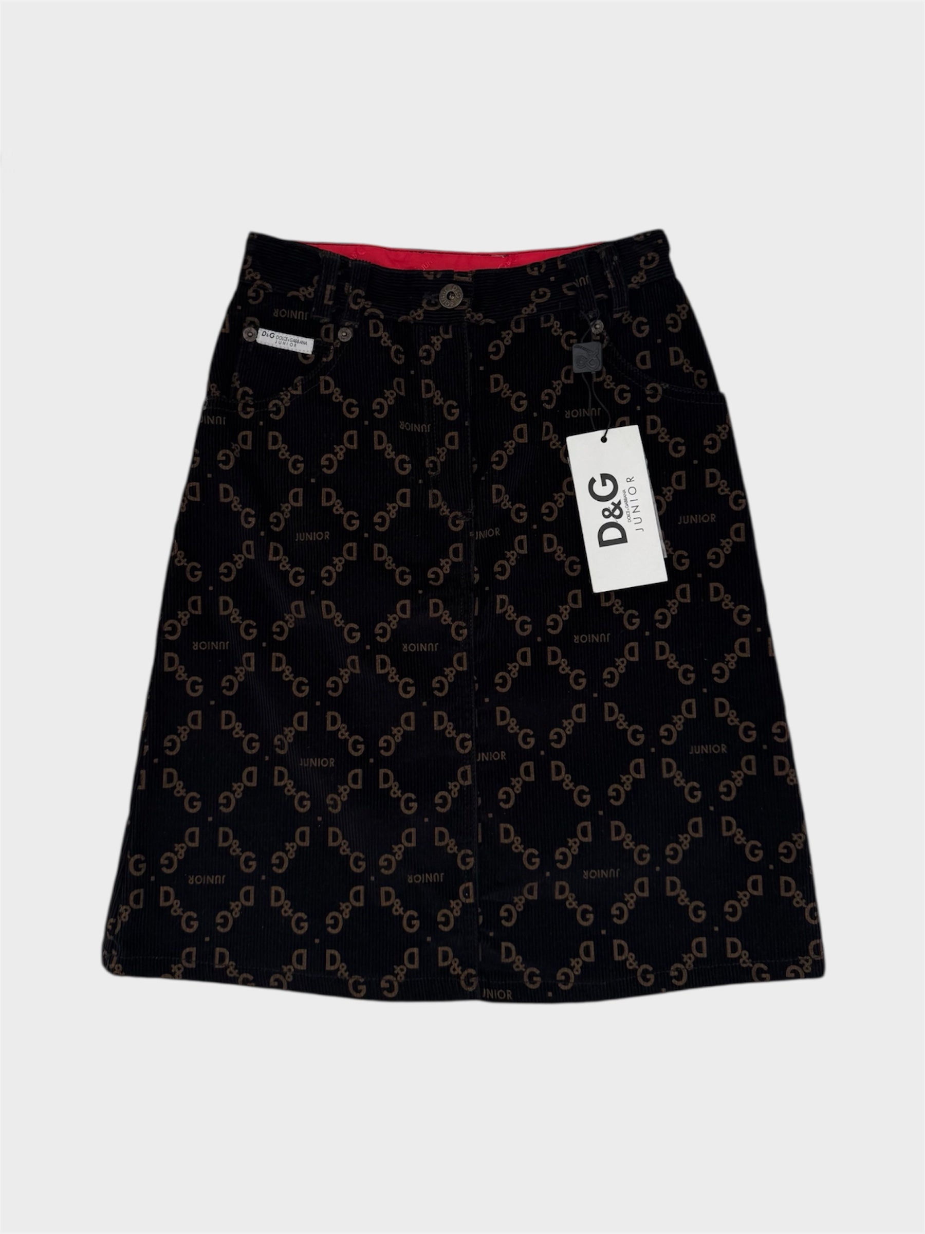 Dolce and Gabbana Monogram Corduroy Skirt