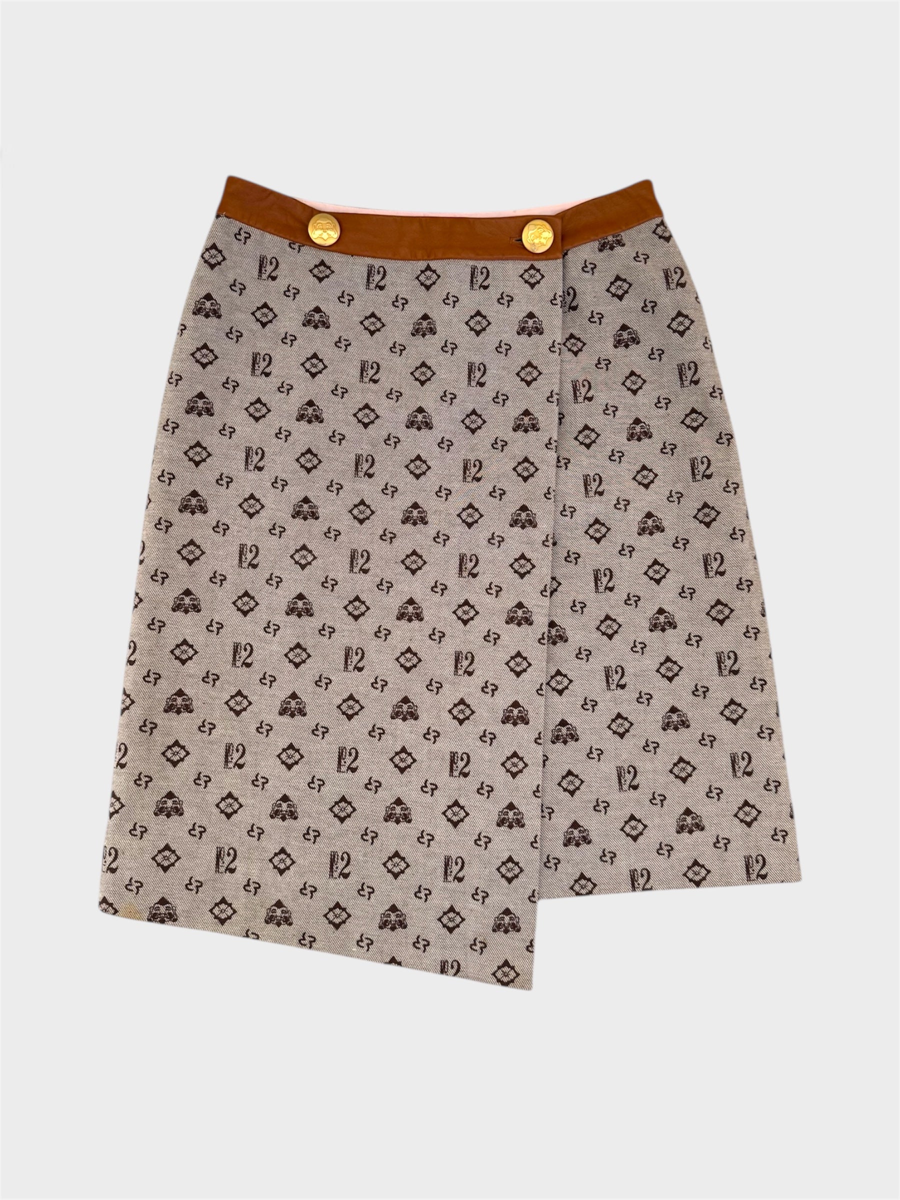 Evisu Monogram Midi Wrap Skirt