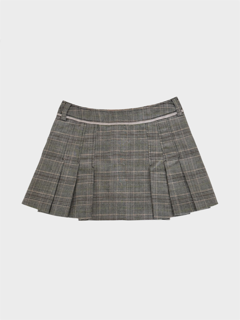 Dolce and Gabbana Plaid Pleated Mini Skirt
