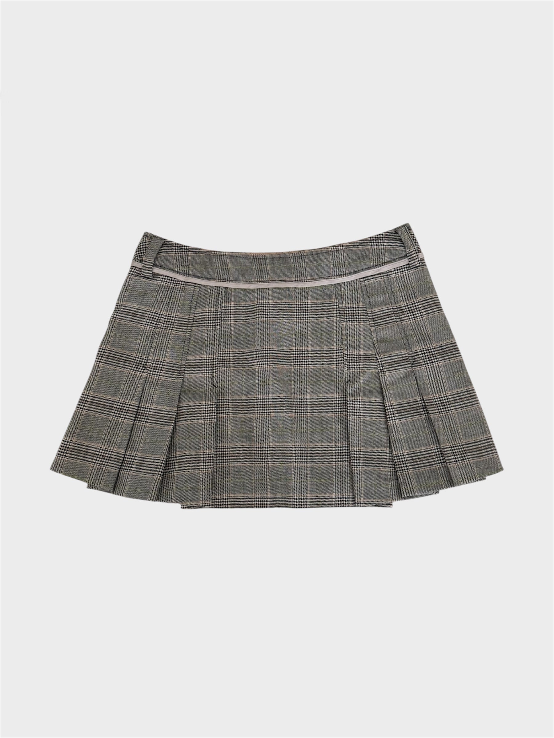 Dolce and Gabbana Plaid Pleated Mini Skirt