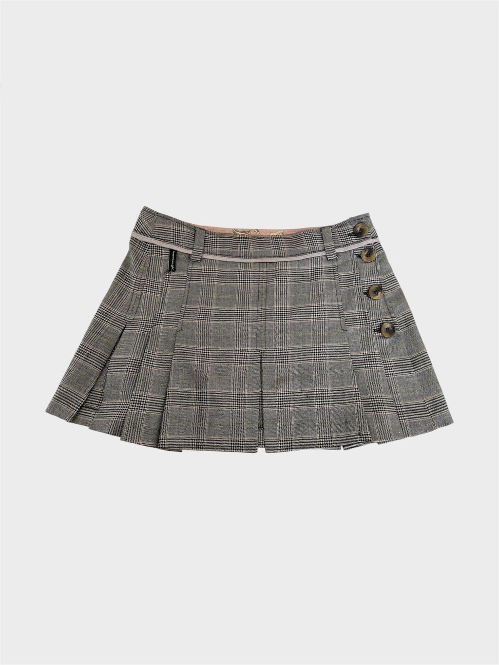Dolce and Gabbana Plaid Pleated Mini Skirt