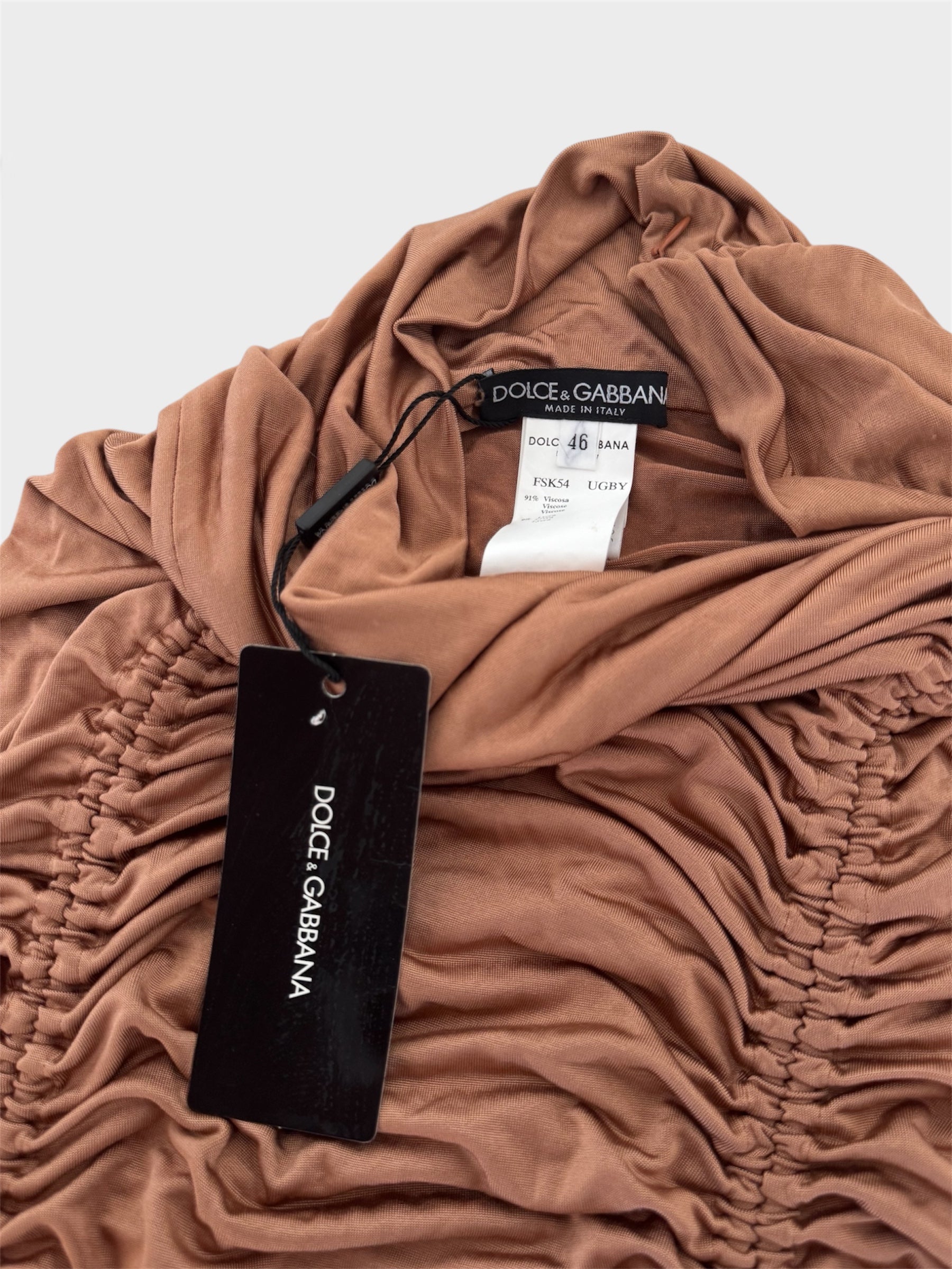 Dolce and Gabbana Ruched Metallic Mini Midi Maxi Adjustable Dress