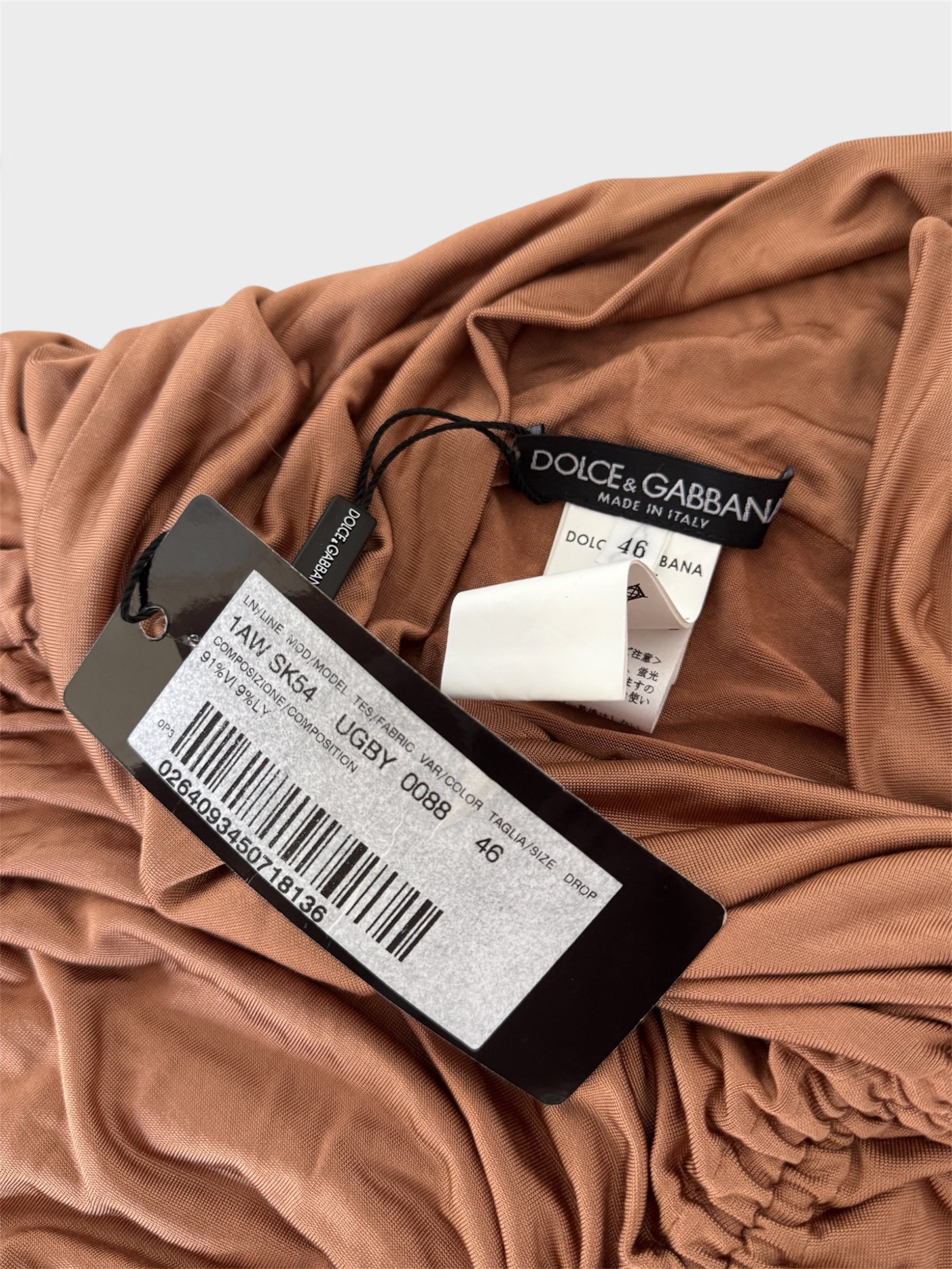 Dolce and Gabbana Ruched Metallic Mini Midi Maxi Adjustable Dress