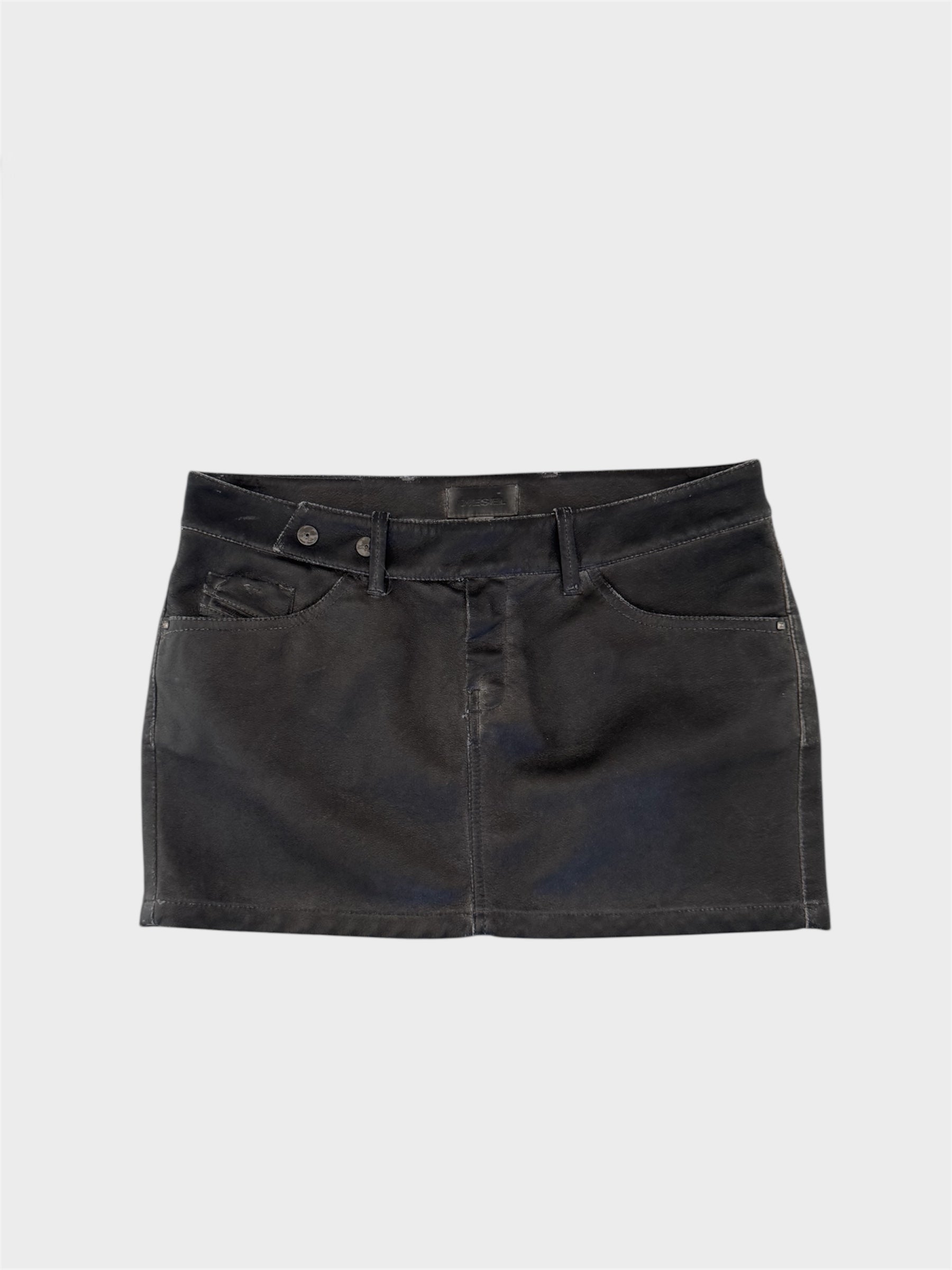 Diesel Leather Effect Mini Skirt