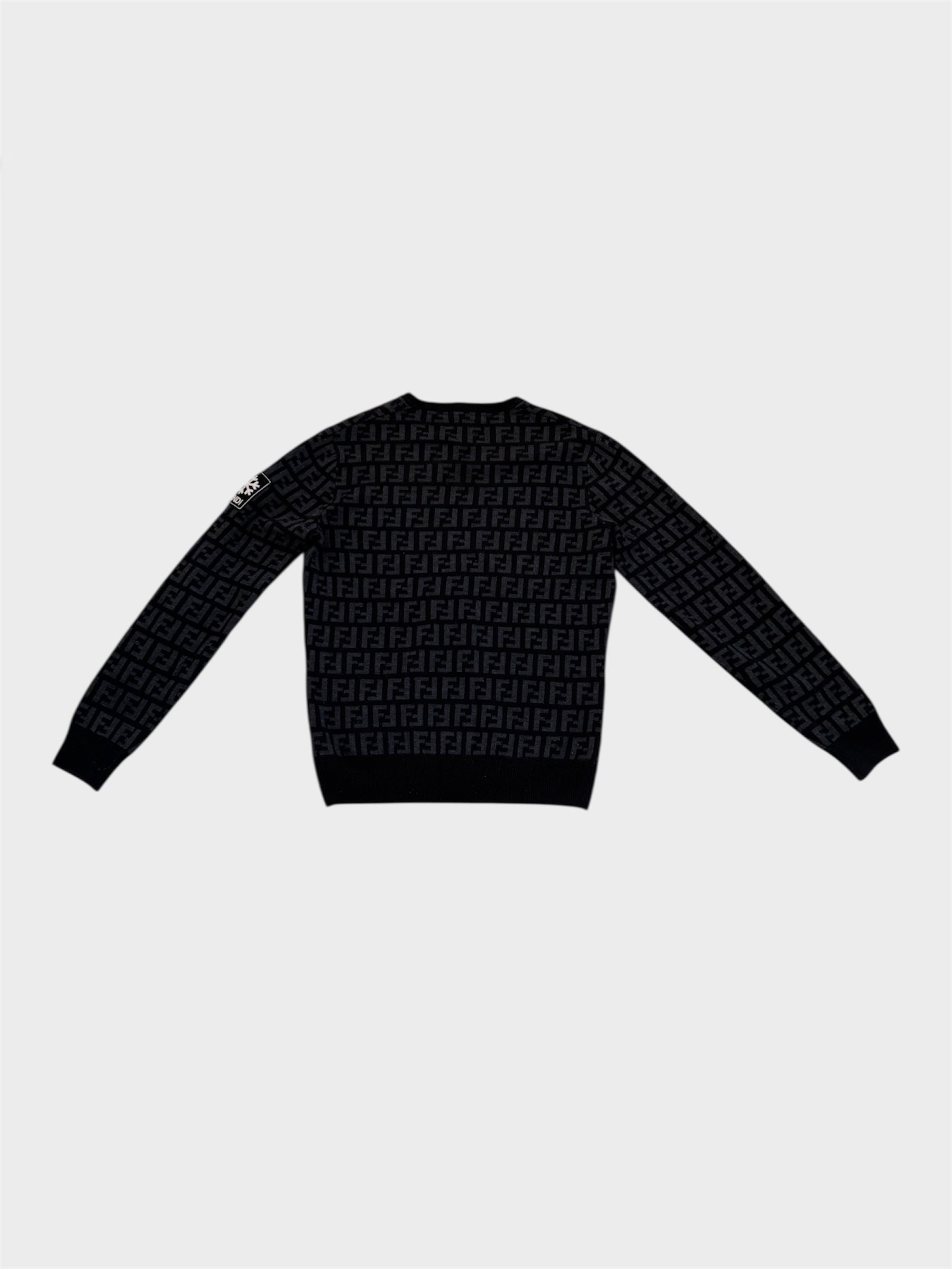 Fendi Monogram Zucca Print V-Neck Jumper