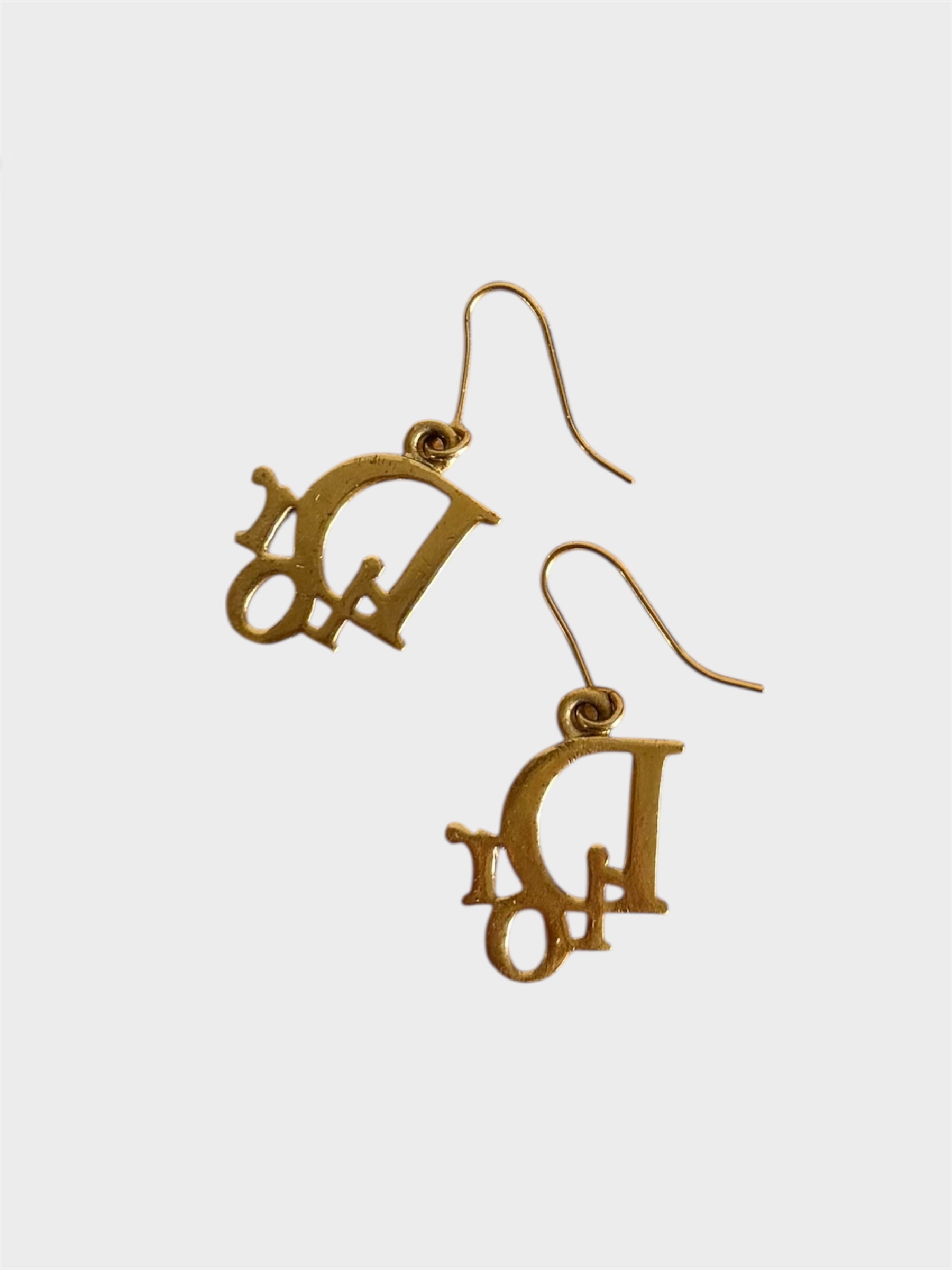 Christian Dior Gold-Plated Crystal Drop Earrings