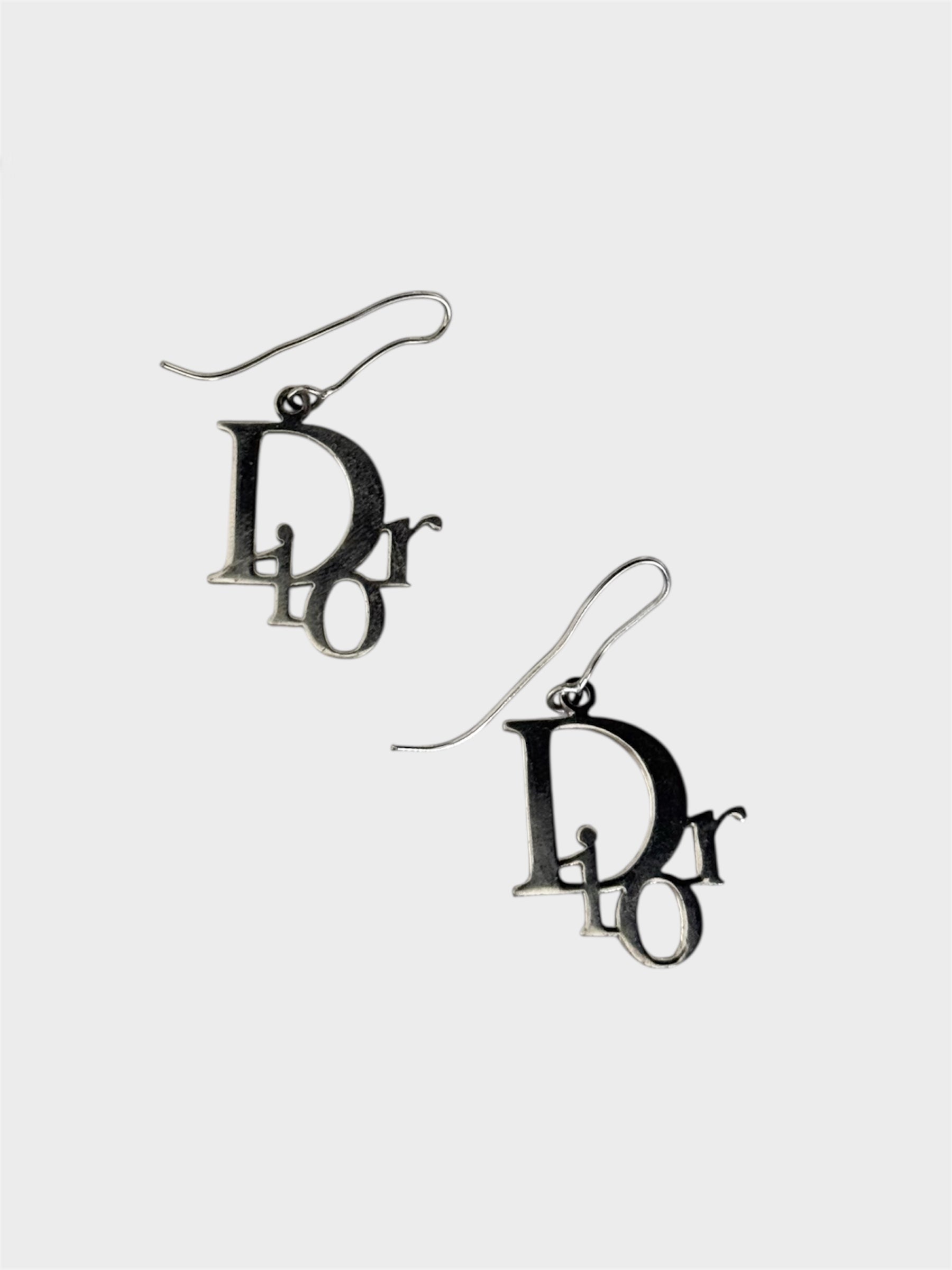 Christian Dior Silver Drop Earrings