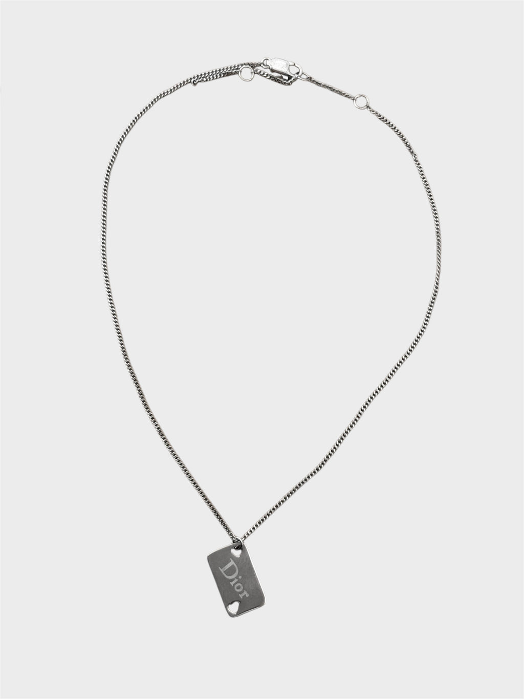 Christian Dior Silver Ace of Hearts Charm Necklace