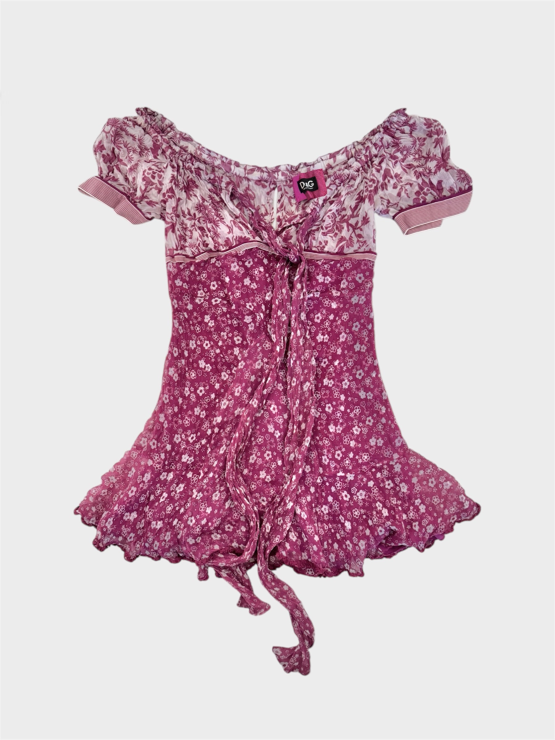 Dolce and Gabbana Floral Frilly Mini Dress