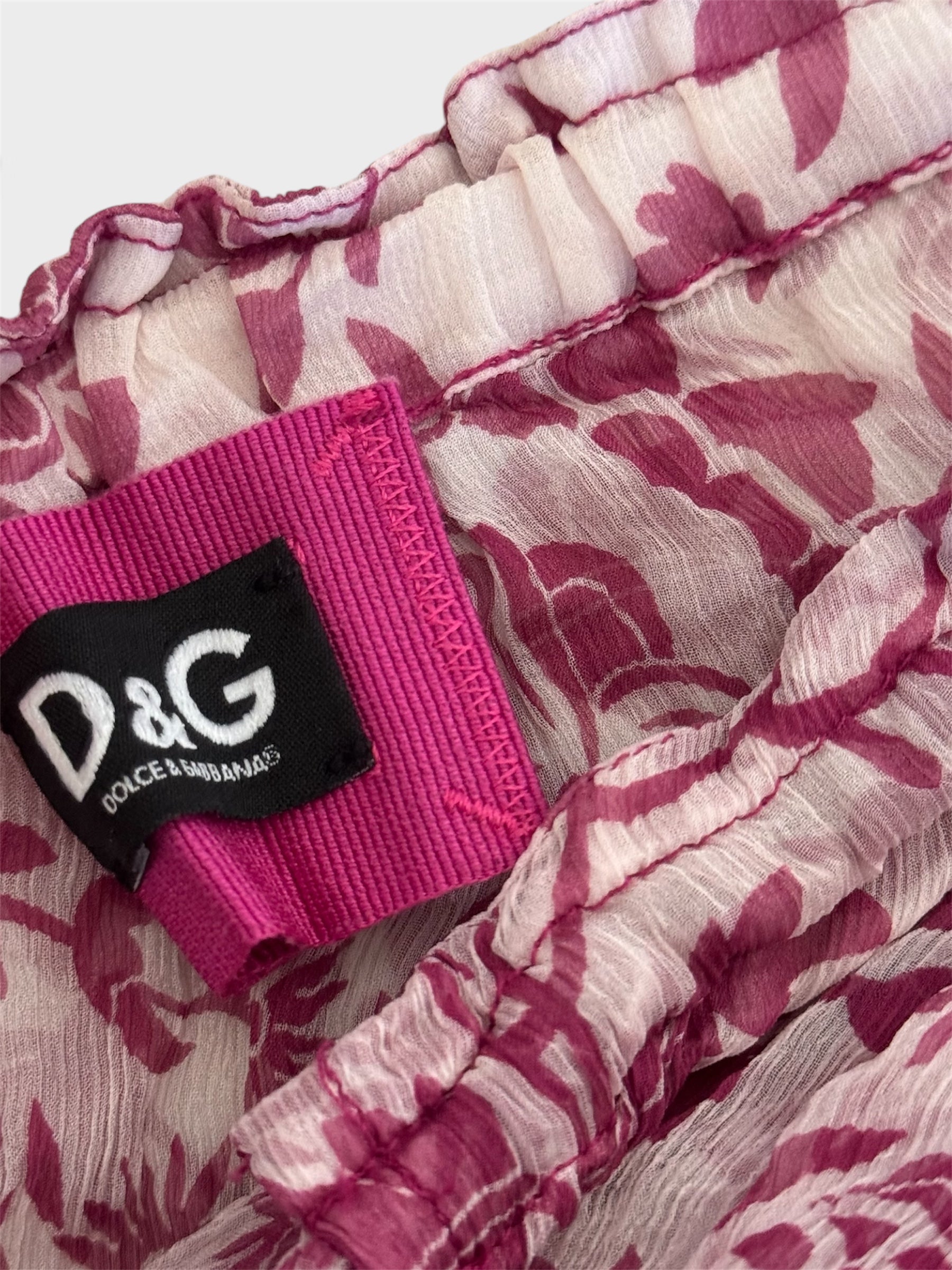 Dolce and Gabbana Floral Frilly Mini Dress