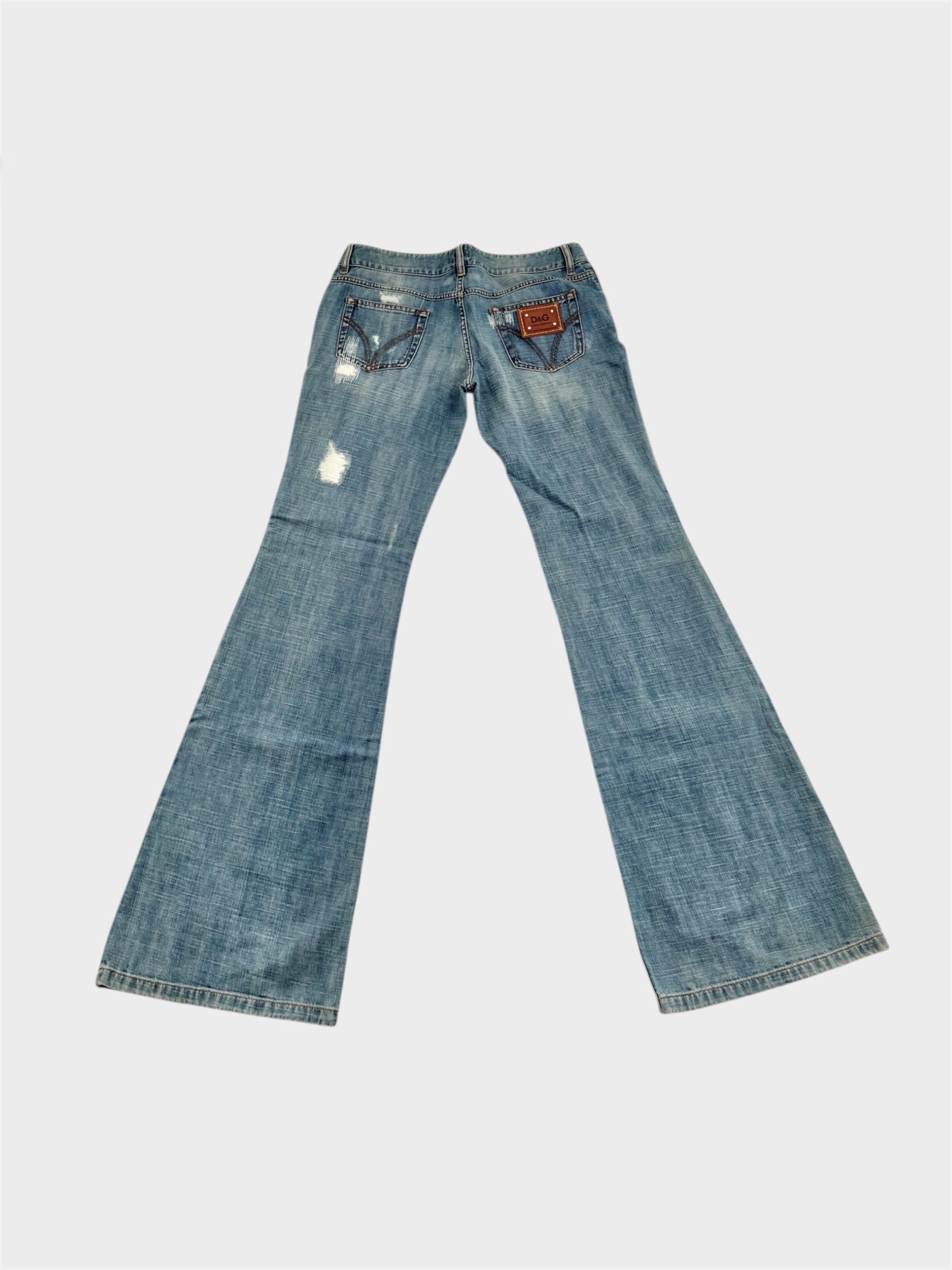 Dolce and Gabbana "Hotty" Low Rise Flared Distressed Jeans